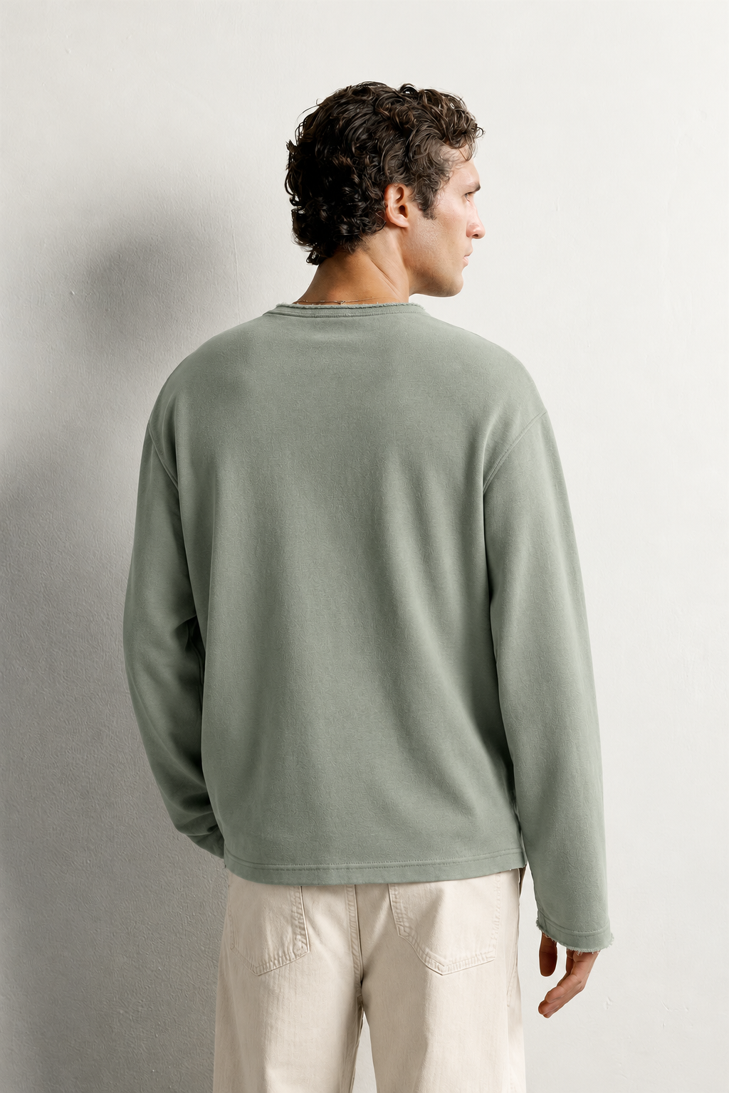 Erkek Basic Pis Yaka Oversize Sweatshirt