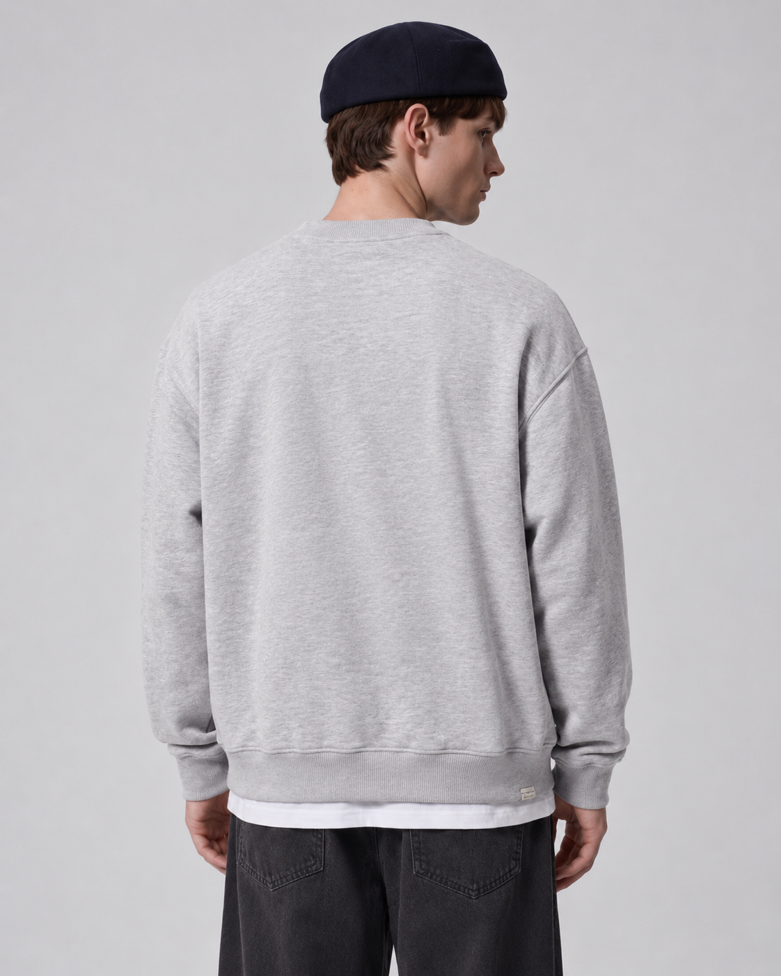 Erkek Göğüs Figür ve Tipografi Baskılı Bisiklet Yaka Oversize Sweatshirt