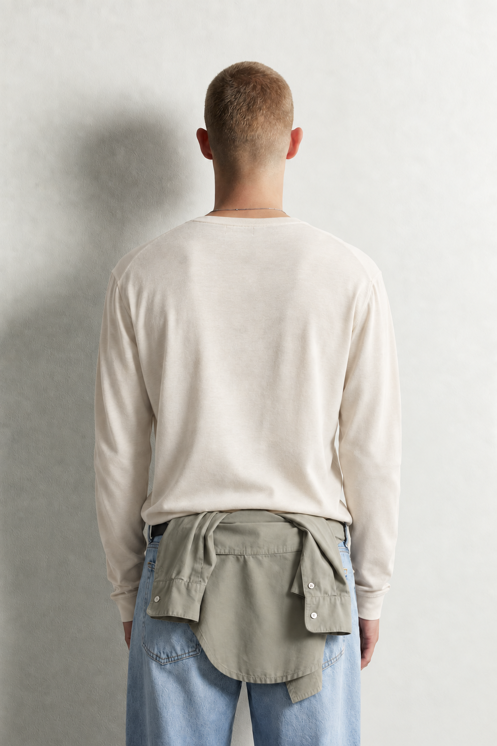 Erkek Henley Yaka Düğmeli Oversize Sweatshirt