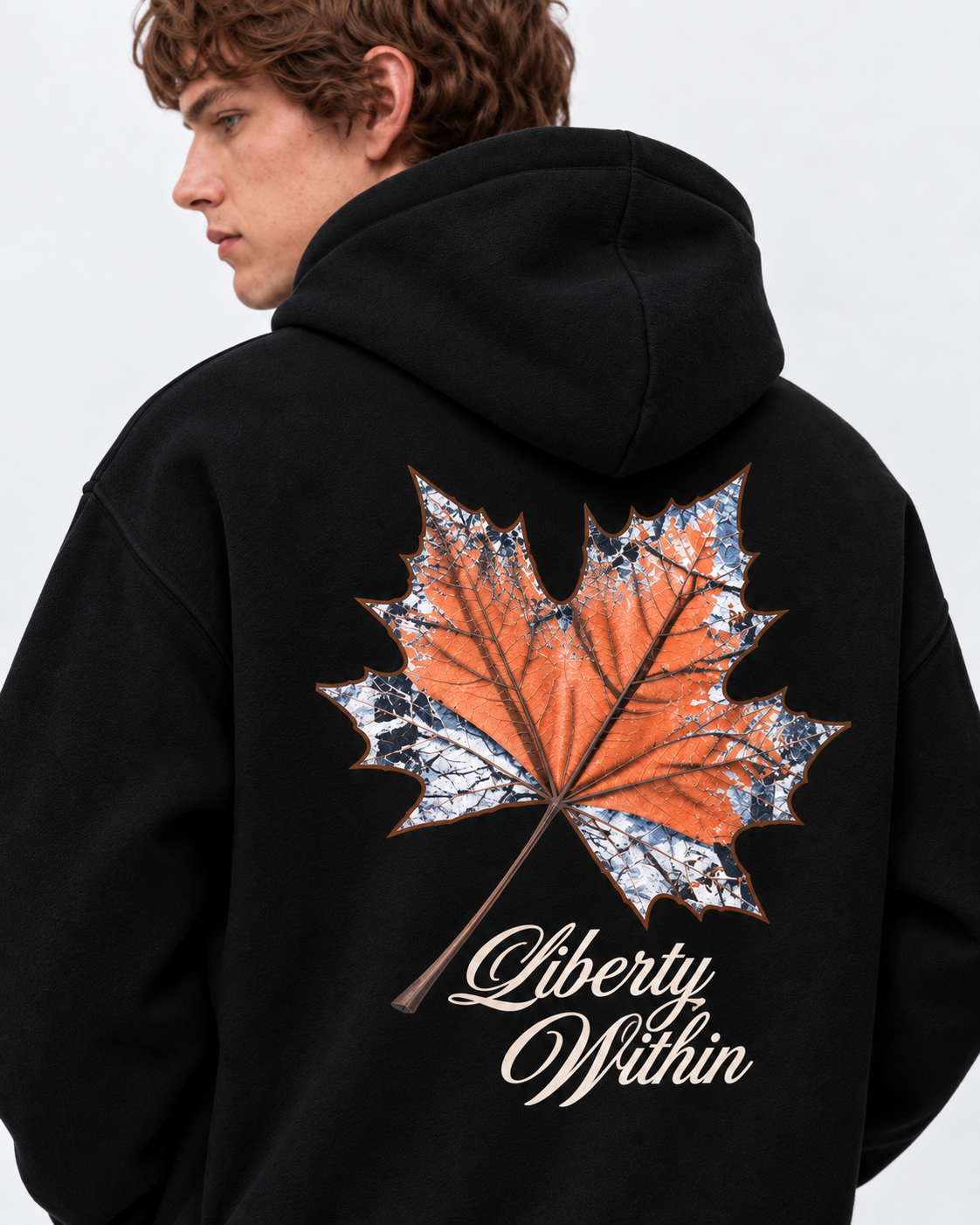 Erkek Oversize İçi Şardonlu Kapüşonlu Patch Baskılı Sweatshirt