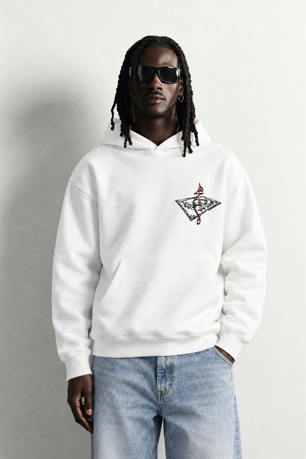 Erkek Patch Baskılı Nakışlı Şardonlu Kapüşonlu Oversize Sweatshirt