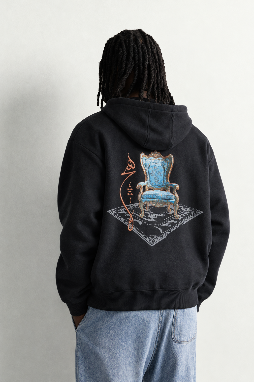 Erkek Patch Baskılı Nakışlı Şardonlu Kapüşonlu Oversize Sweatshirt