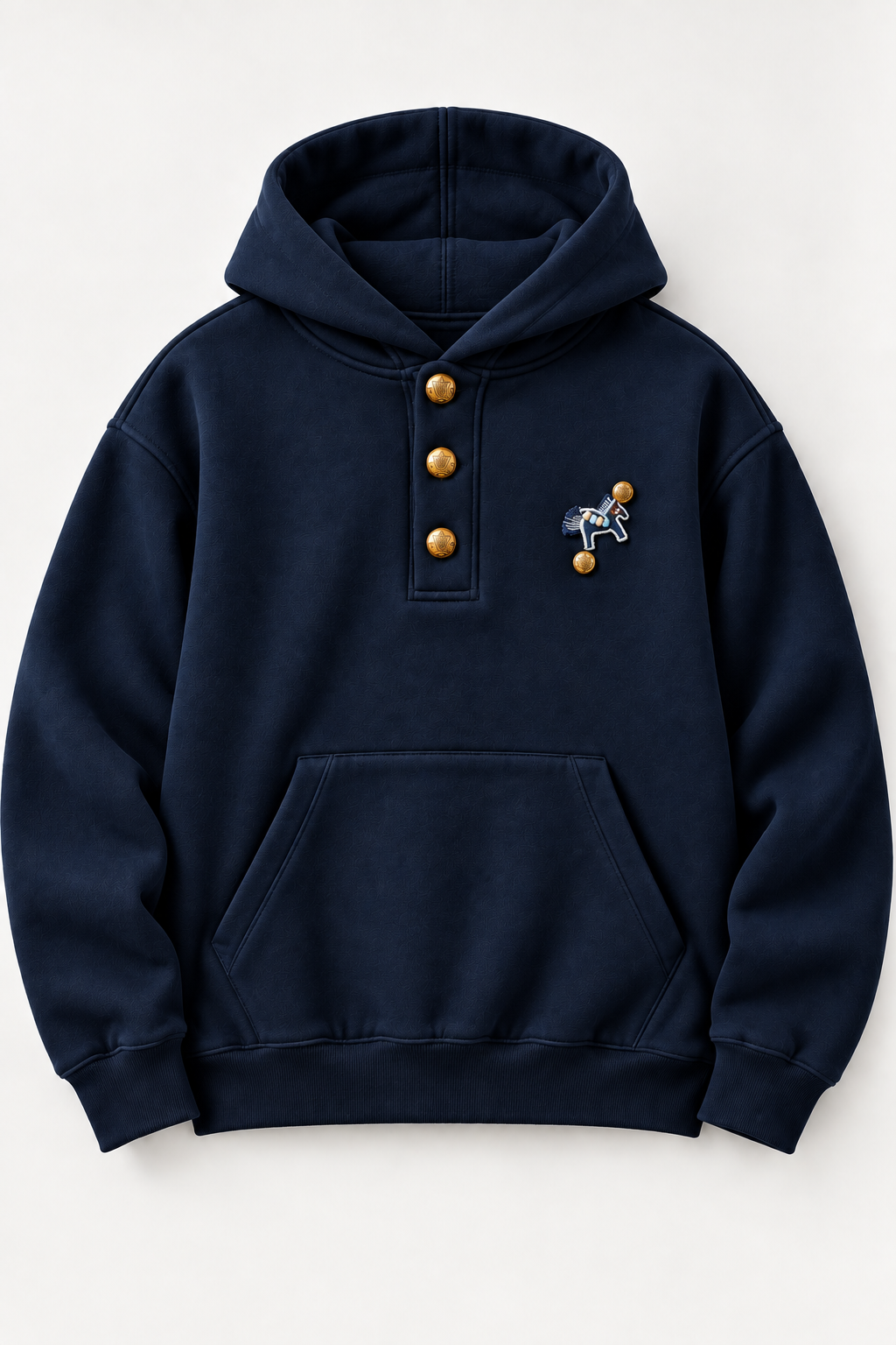 Erkek Premium Oversize Kapüşonlu İçi Şardonlu Düğmeli Sweatshirt