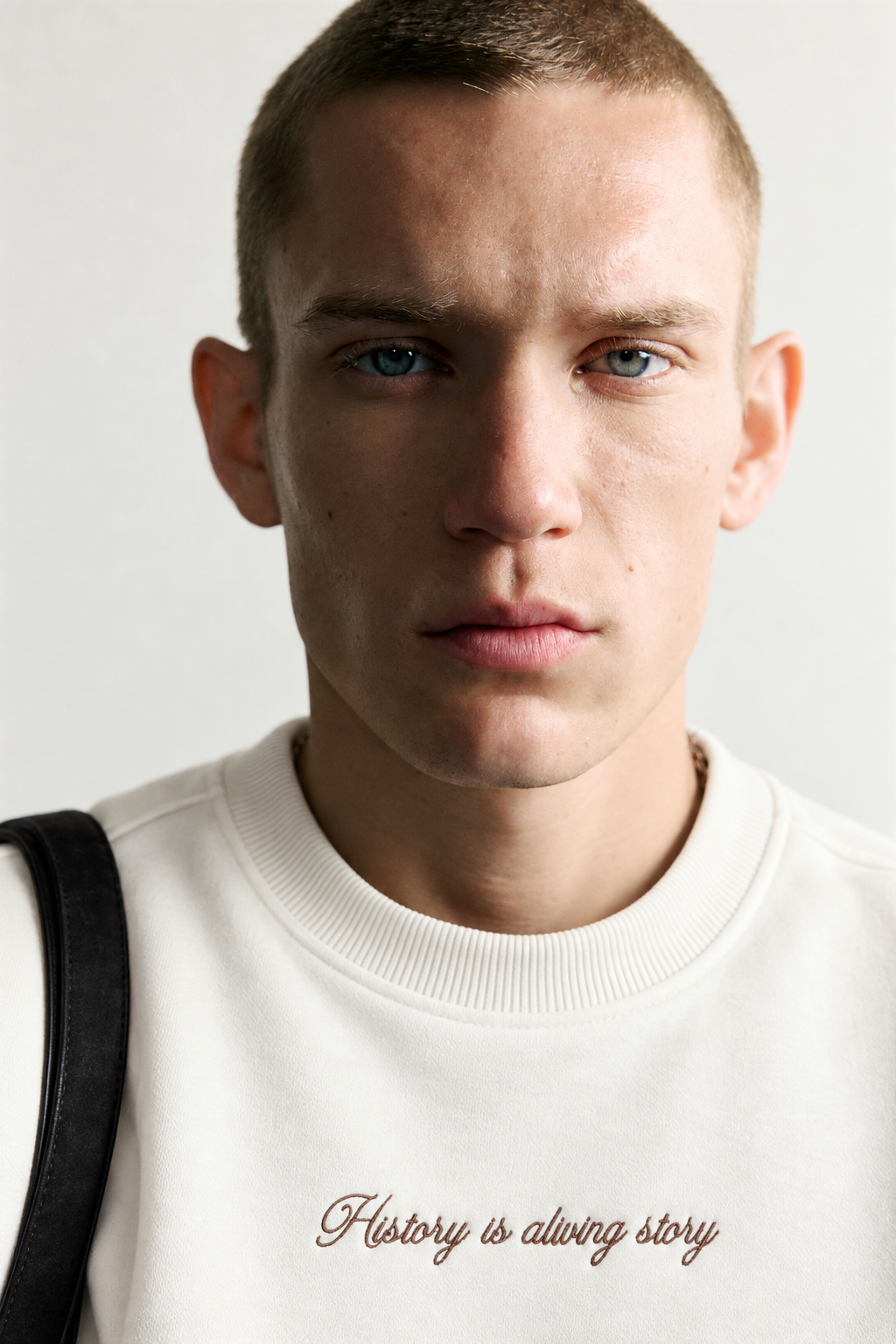 Erkek Sırt Çerçeve Baskılı Şardonlu Bisiklet Yaka Oversize Sweatshirt