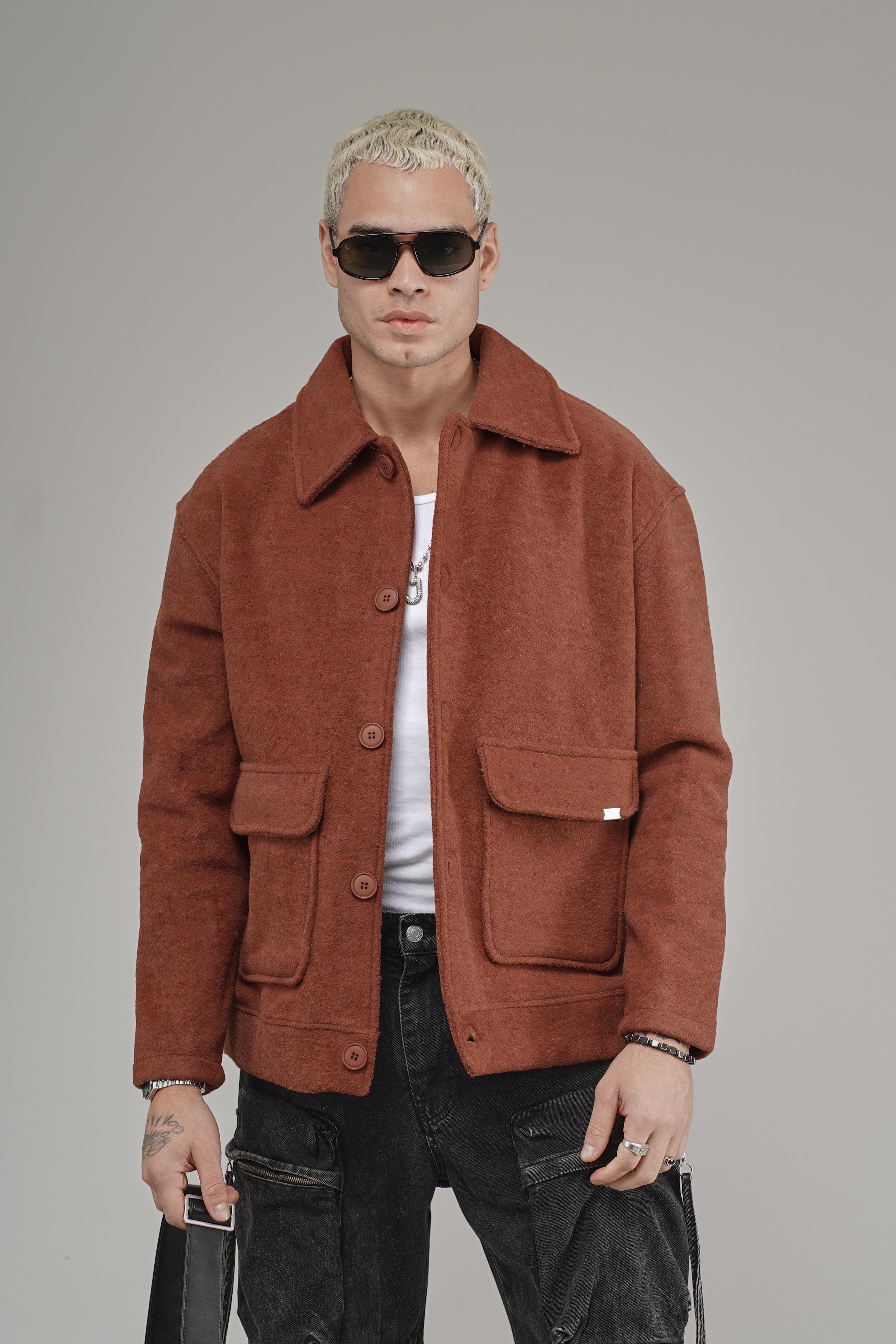 Gömlek Yaka Düğmeli Oversize Kalıp Erkek Polar