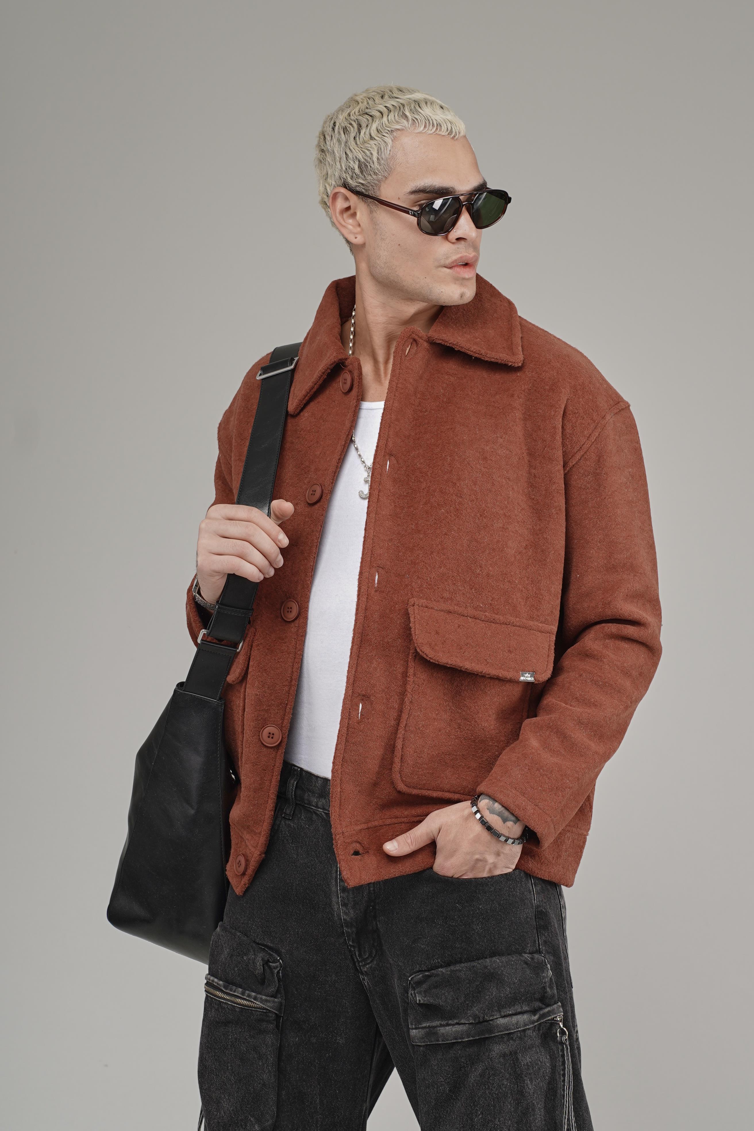 Gömlek Yaka Düğmeli Oversize Kalıp Erkek Polar