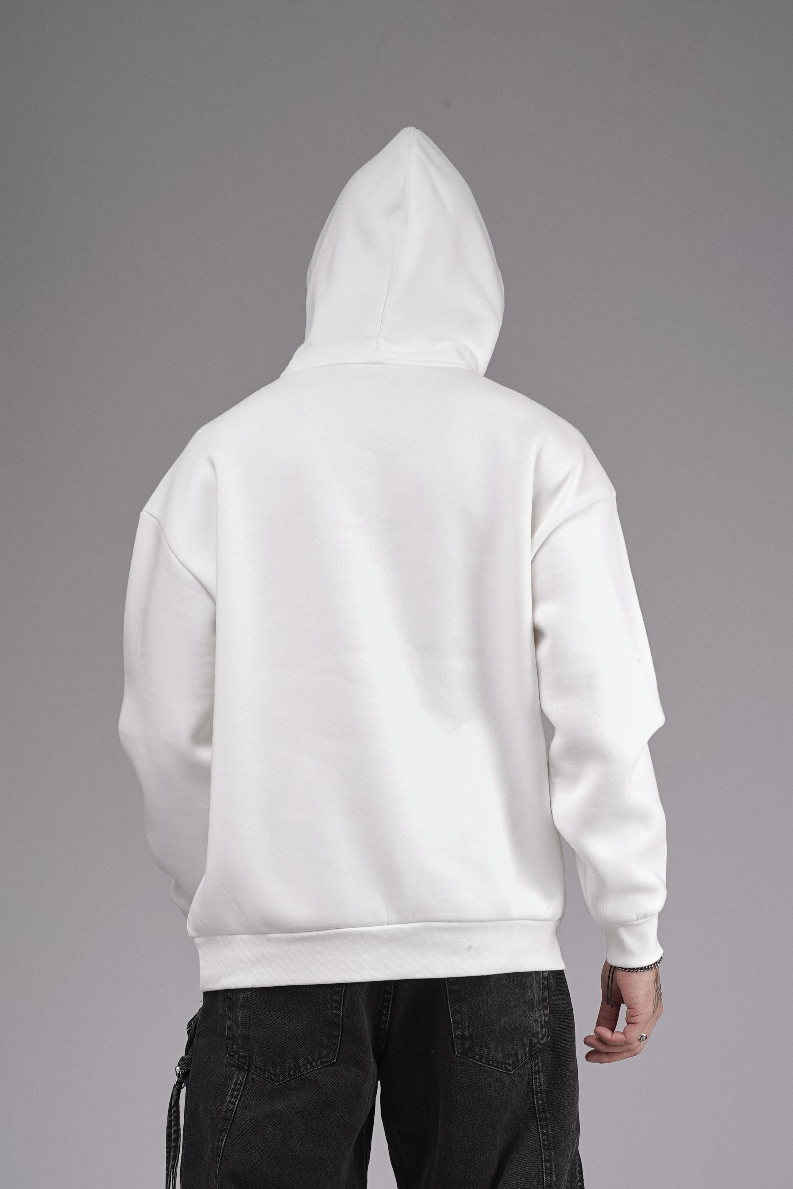 Kapuşonlu Baskılı Oversize Kalıp Unisex Hoodie Sweatshirt