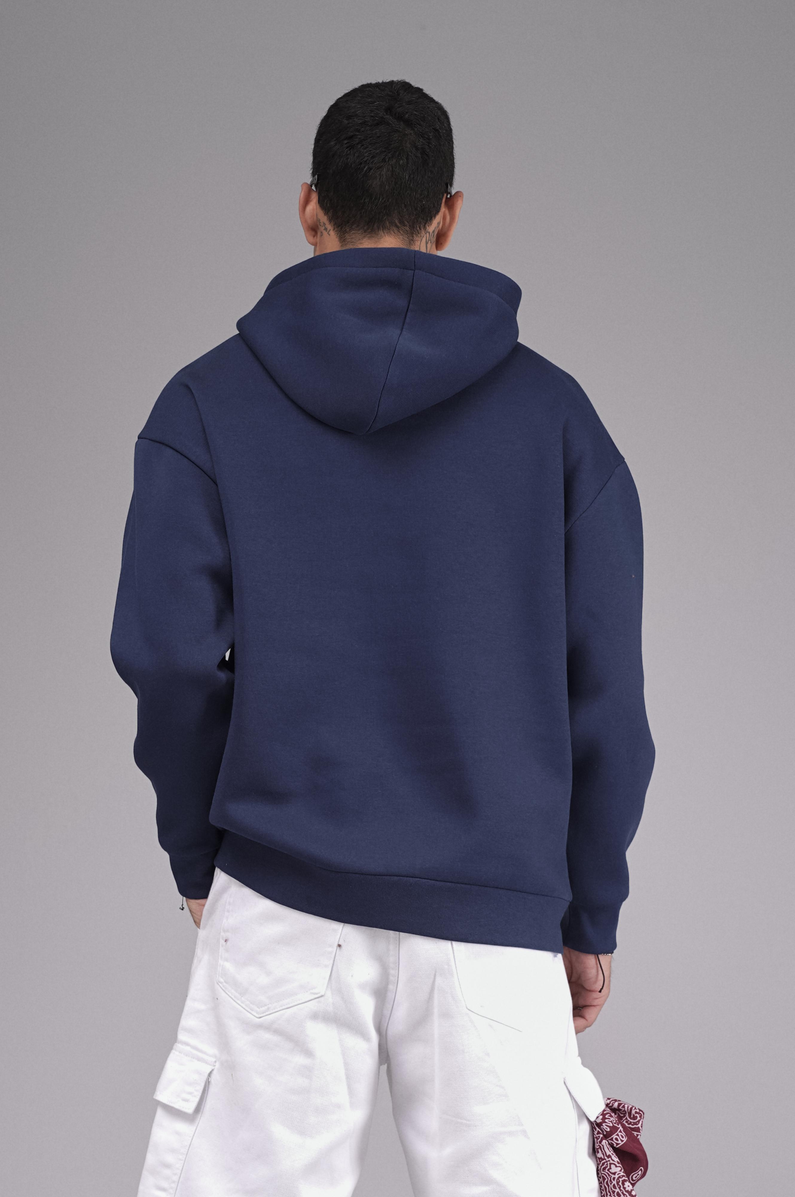 Kapuşonlu Baskılı Oversize Kalıp Unisex Hoodie Sweatshirt