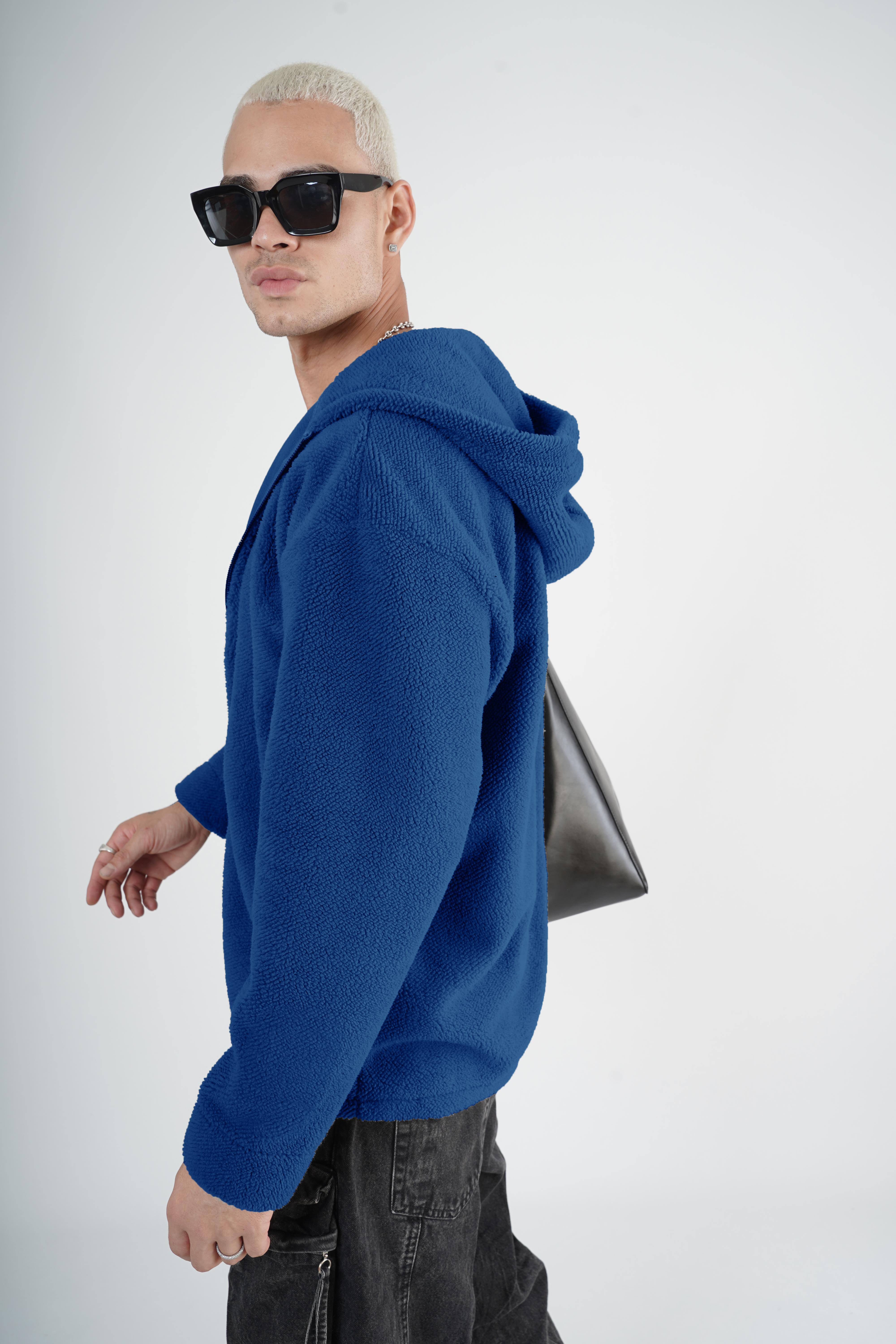 Kapuşonlu Fermuarlı Unisex Oversize Kalıp Peluş