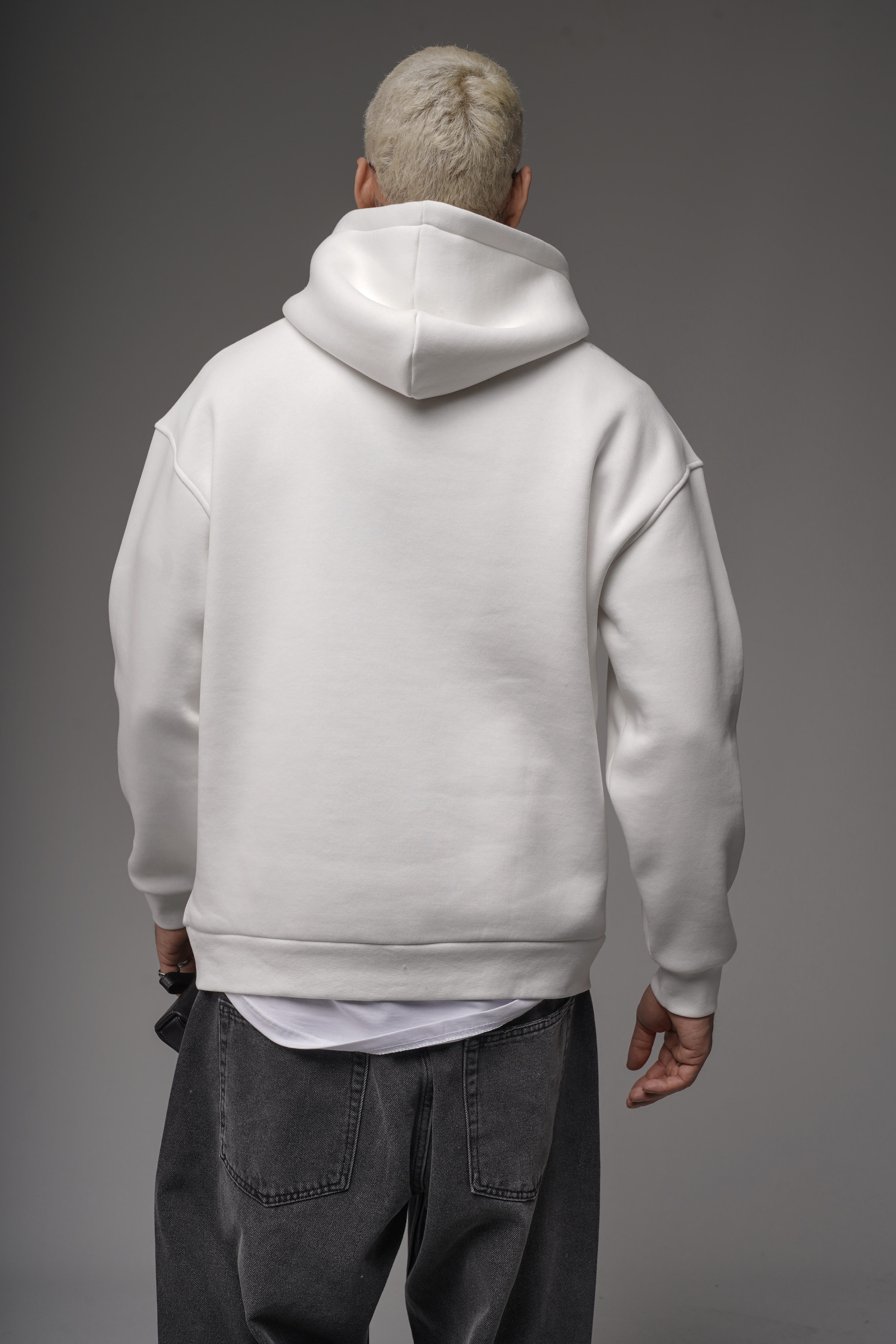Kapüşonlu Önü Biye Kordoneli Hoodie Sweatshirt