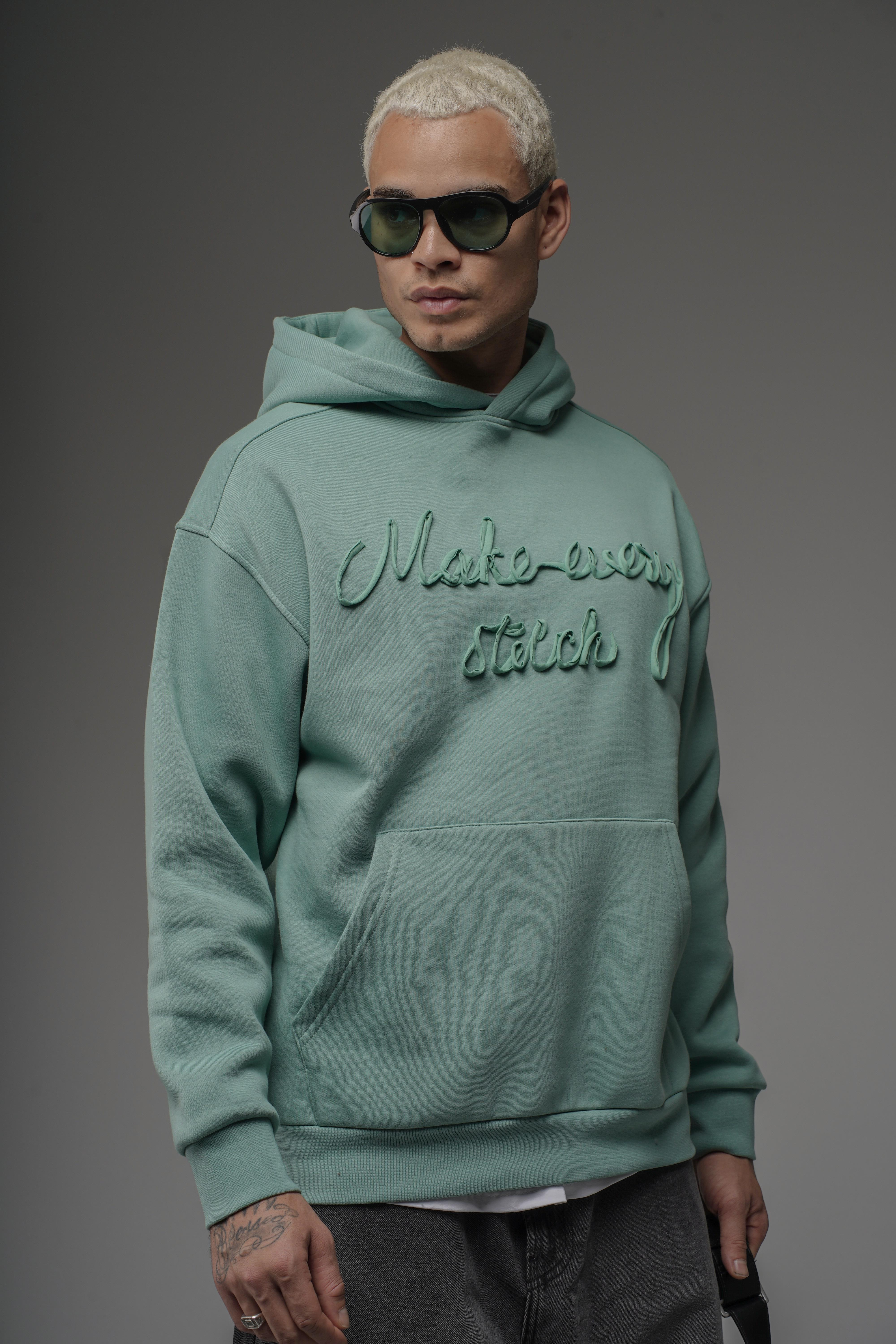 Kapüşonlu Önü Biye Kordoneli Hoodie Sweatshirt