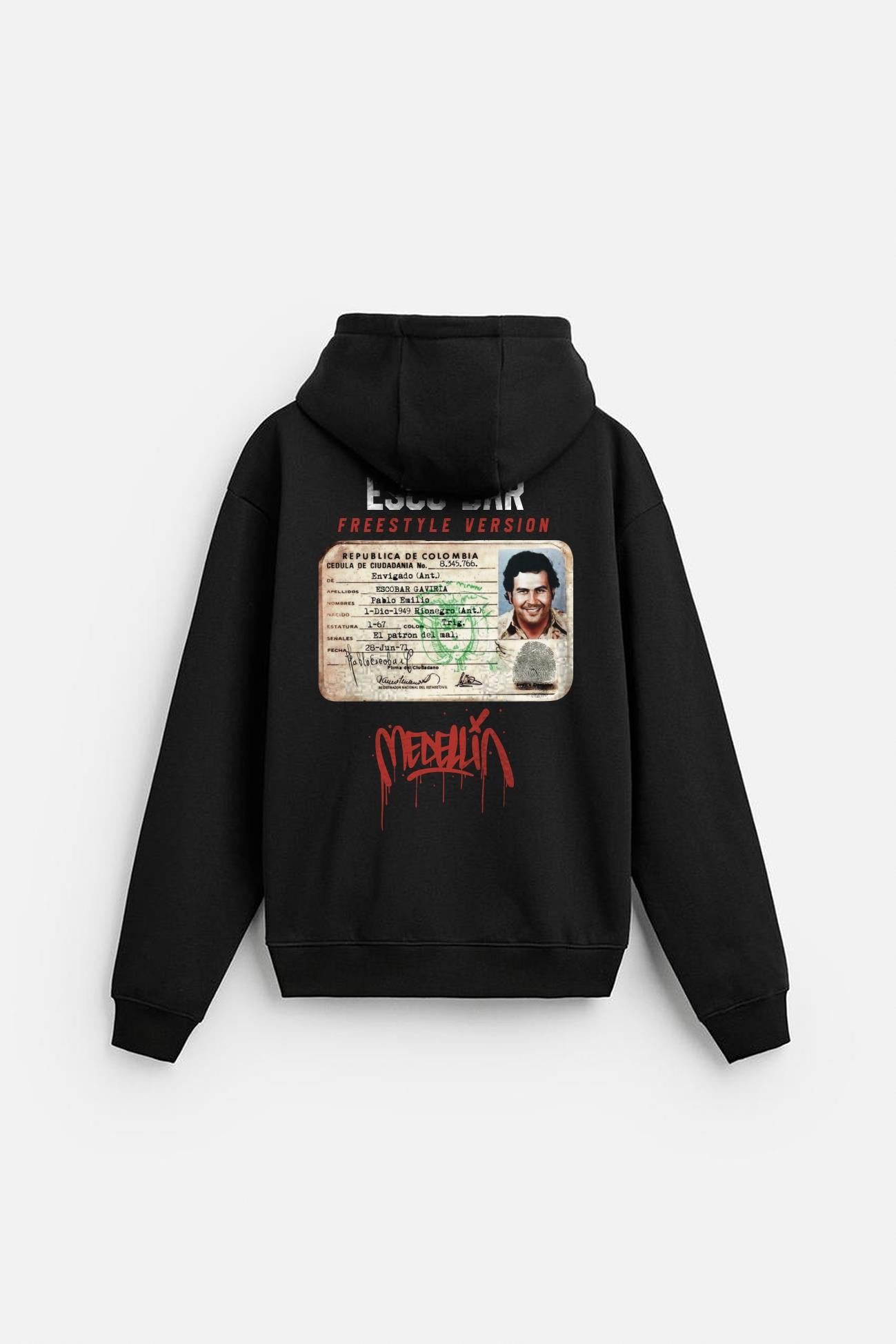 Kapuşonlu Oversize Kalıp Escobar Identity Baskılı Hooide
