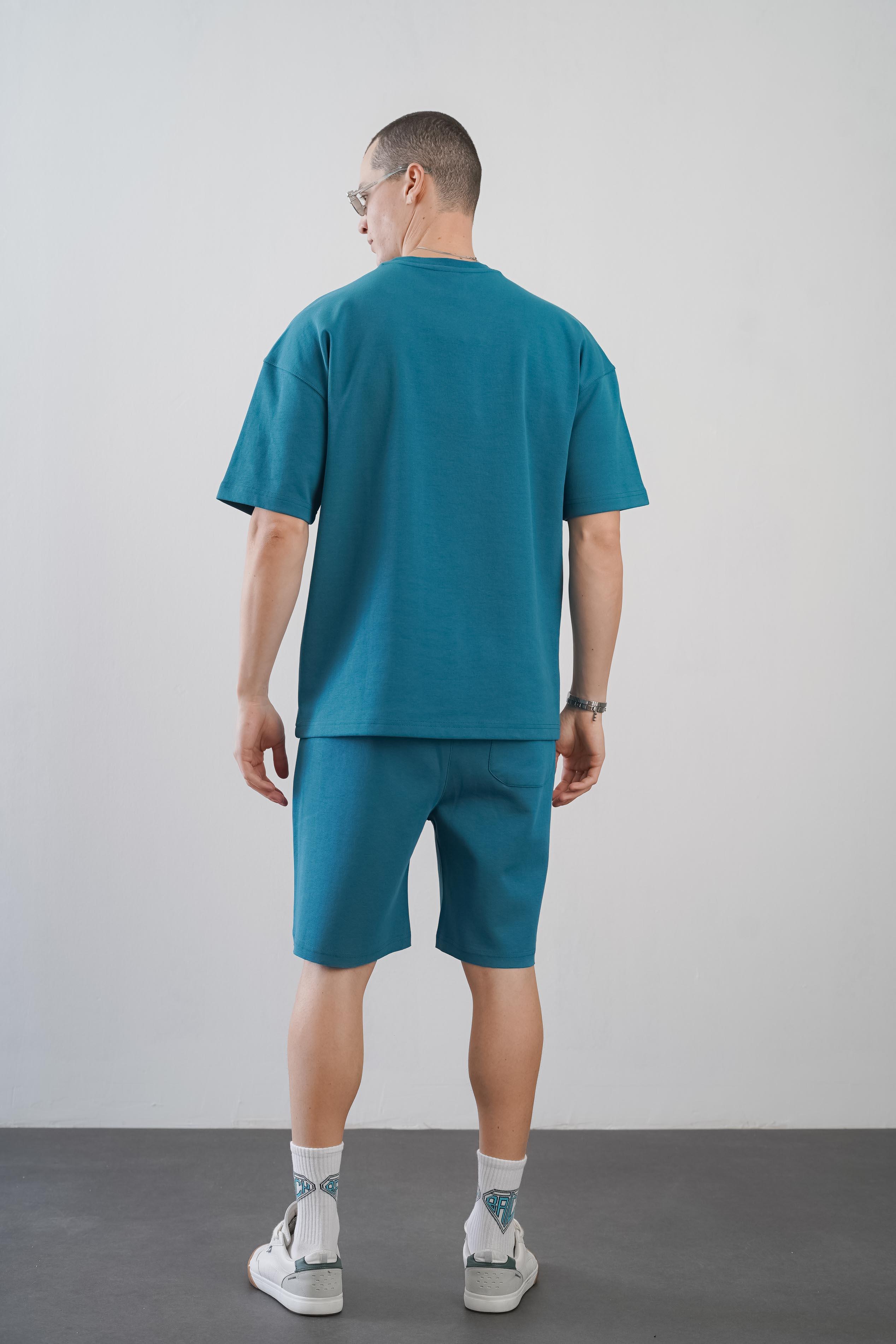 King Brich Baskılı Oversize Kalıp Unisex Şort Takım