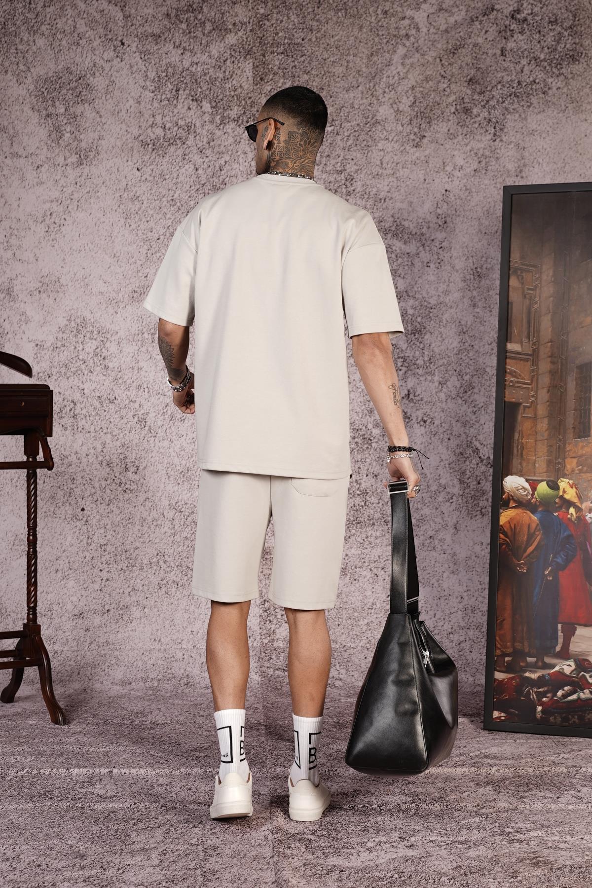 King Brich Baskılı Oversize Kalıp Unisex Şort Takım