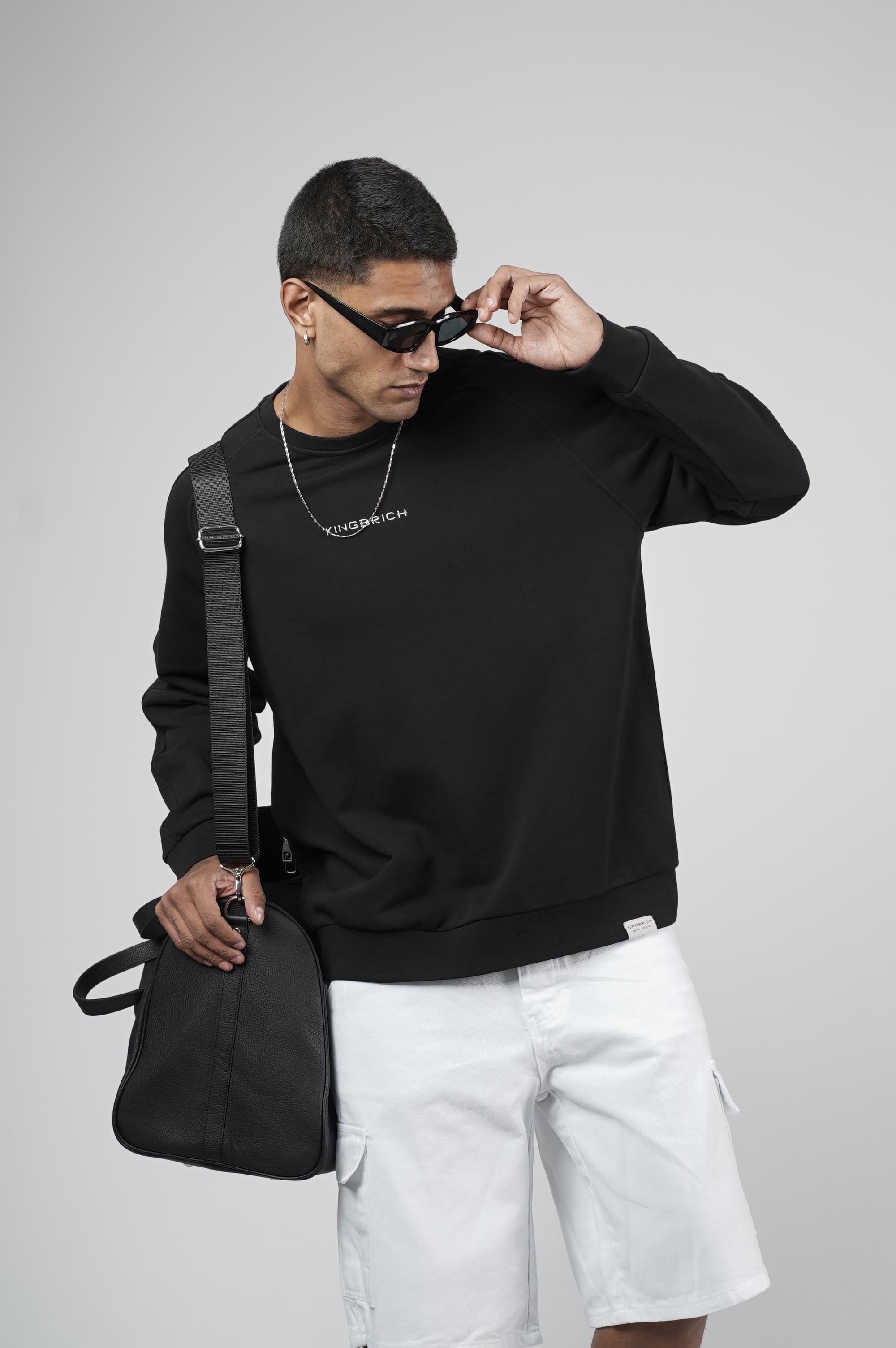 Kingbrich Baskılı Reglan Kol Oversize Kesim Sweatshirt
