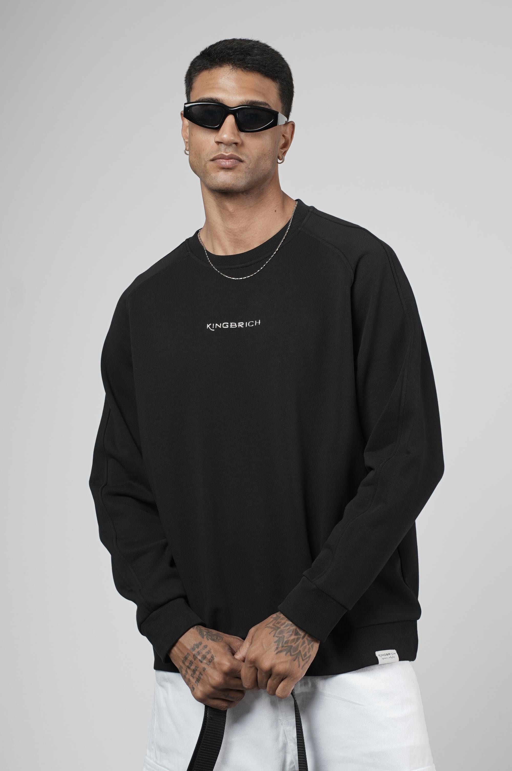 Kingbrich Baskılı Reglan Kol Oversize Kesim Sweatshirt