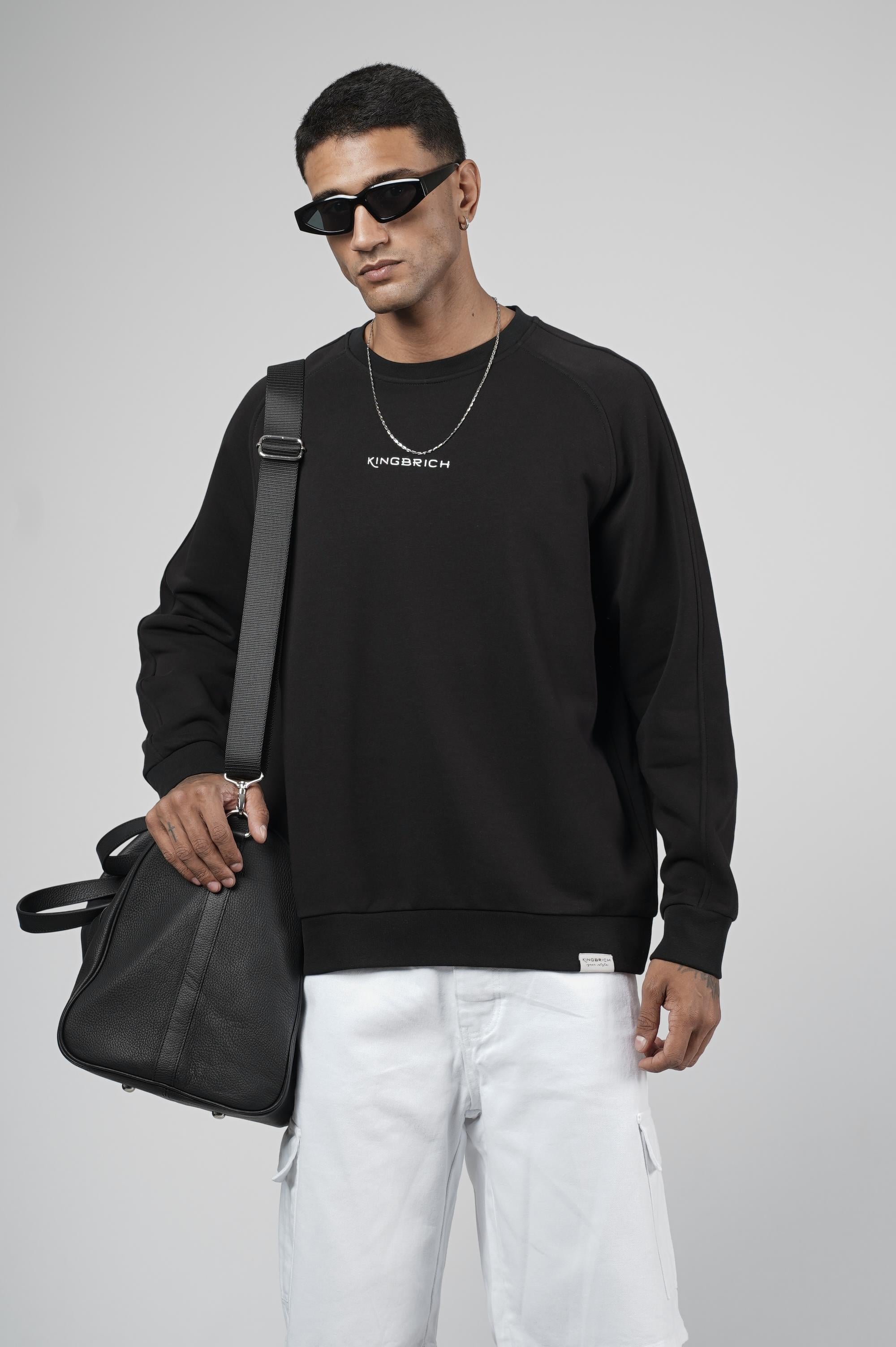 Kingbrich Baskılı Reglan Kol Oversize Kesim Sweatshirt