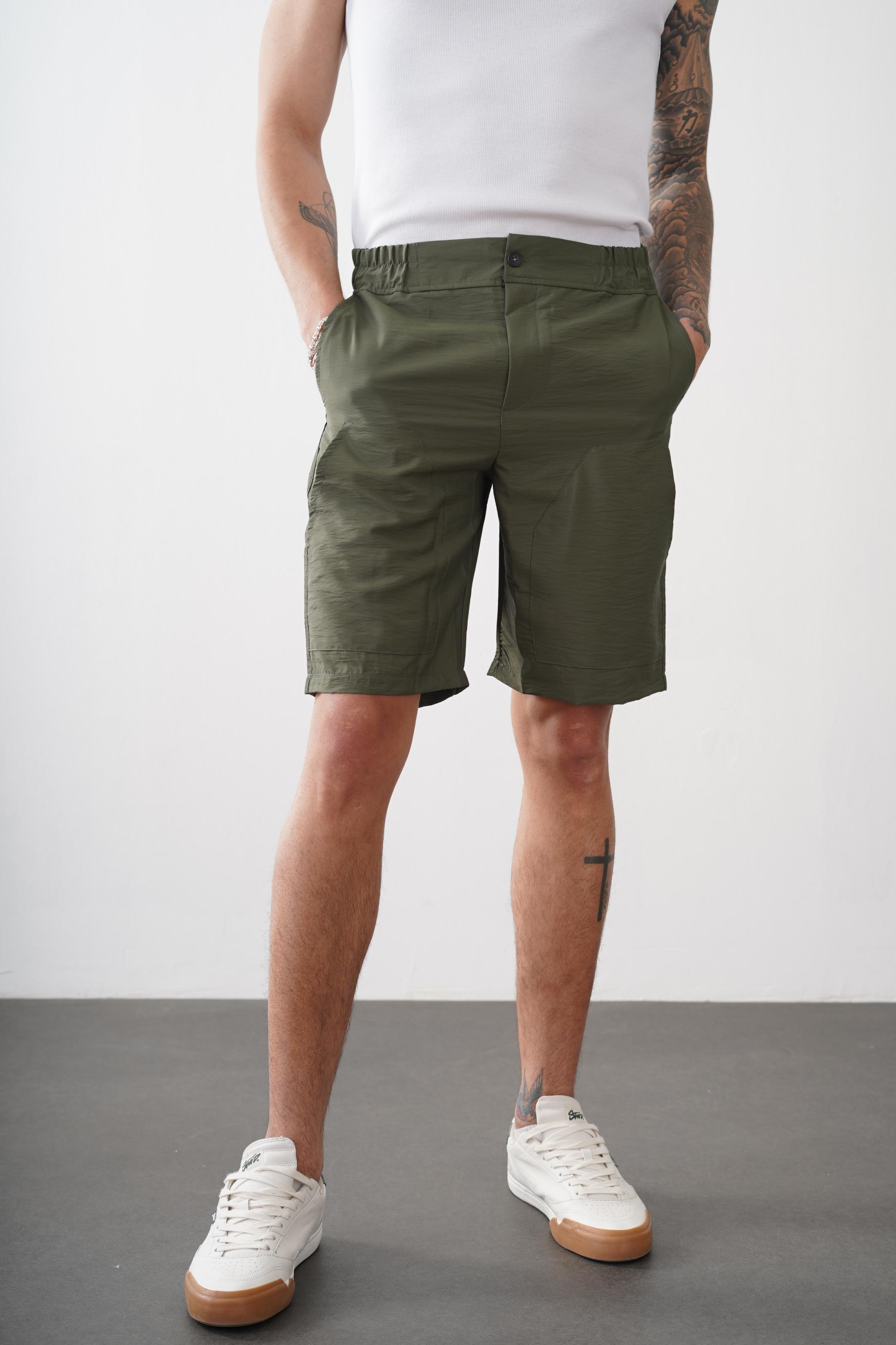 Kingbrich Beli Lastikli Cepli Regular Kalıp Şort