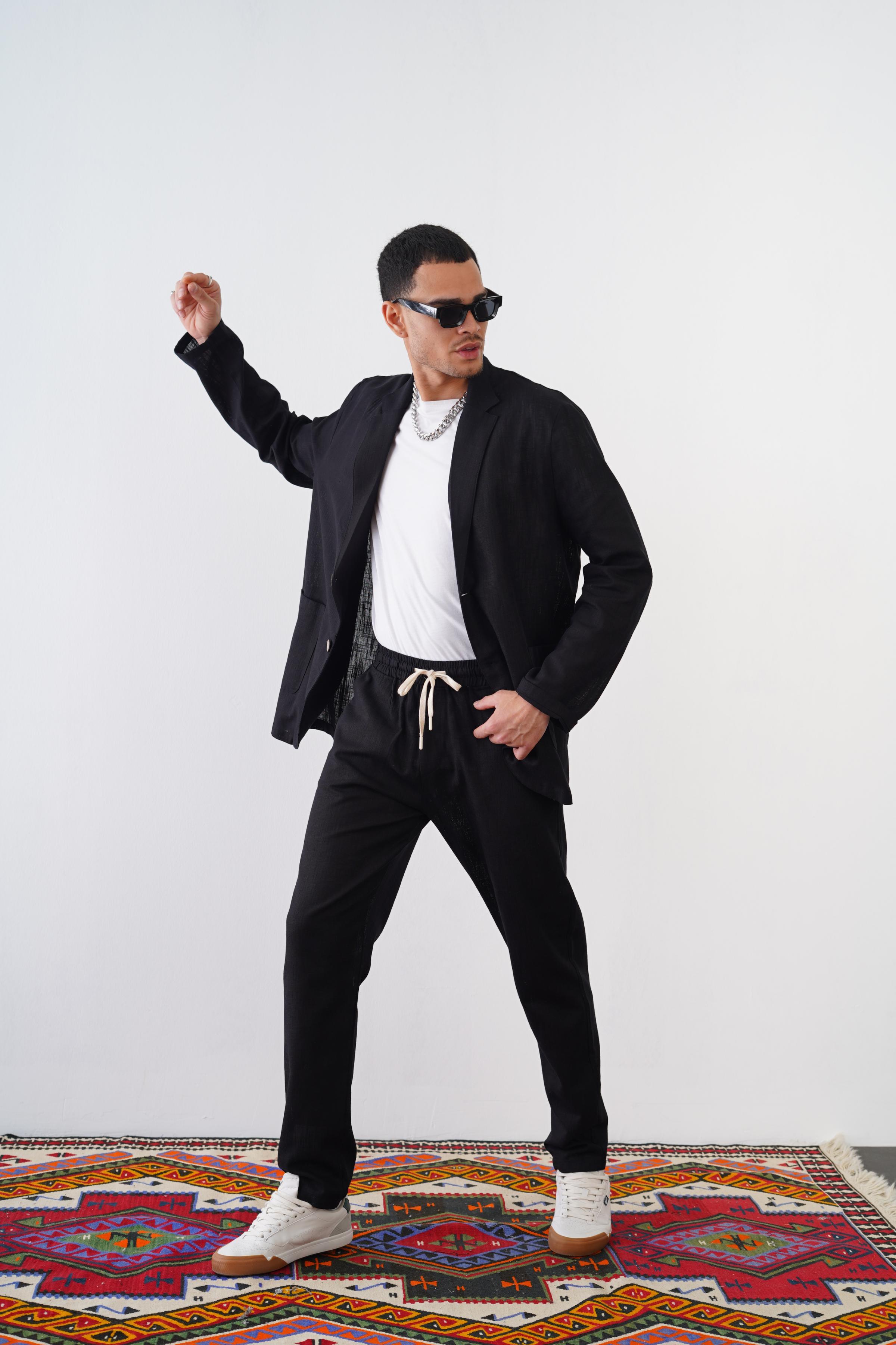 Kingbrich Müslin Erkek Düz Blazer Takım
