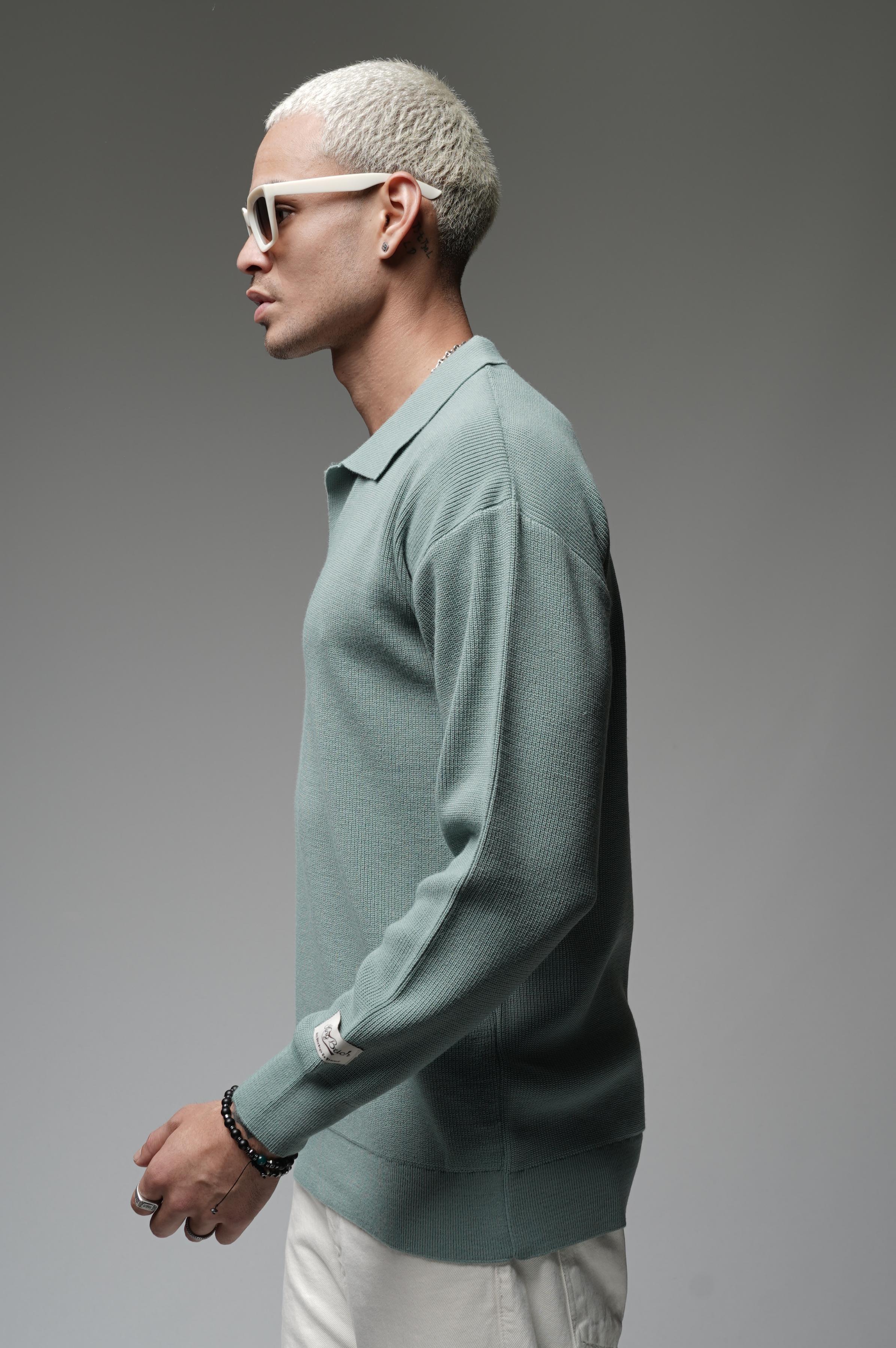 Kingbrich Polo Yaka Oversize Kalıp Erkek Triko Kazak