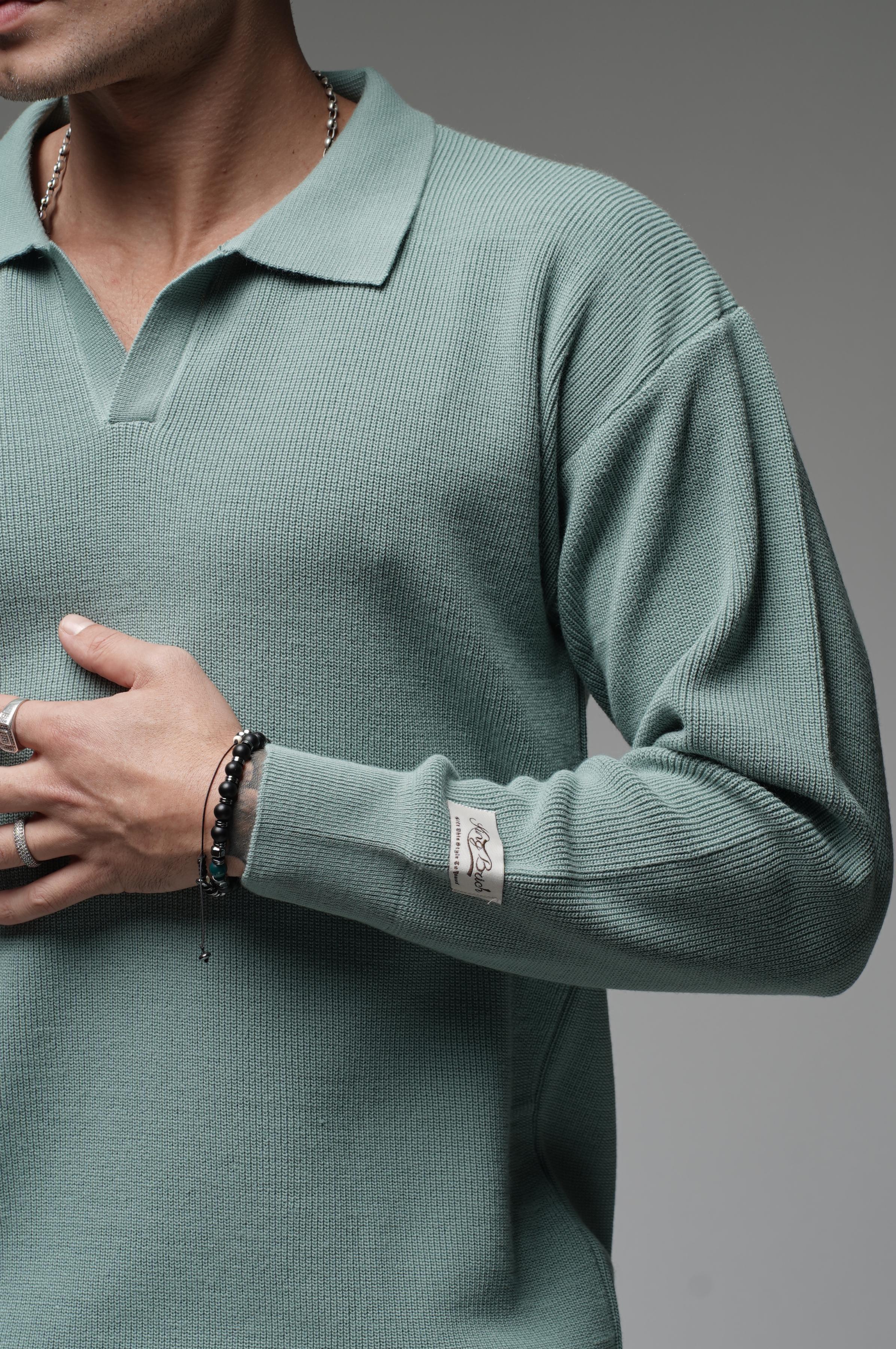 Kingbrich Polo Yaka Oversize Kalıp Erkek Triko Kazak