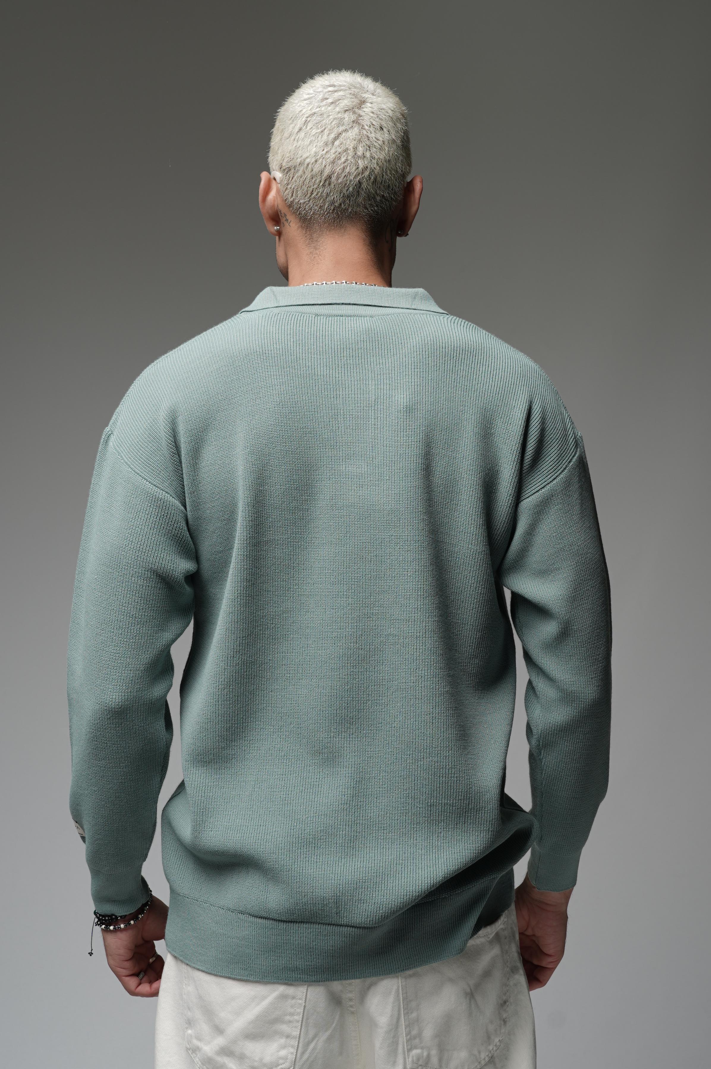 Kingbrich Polo Yaka Oversize Kalıp Erkek Triko Kazak