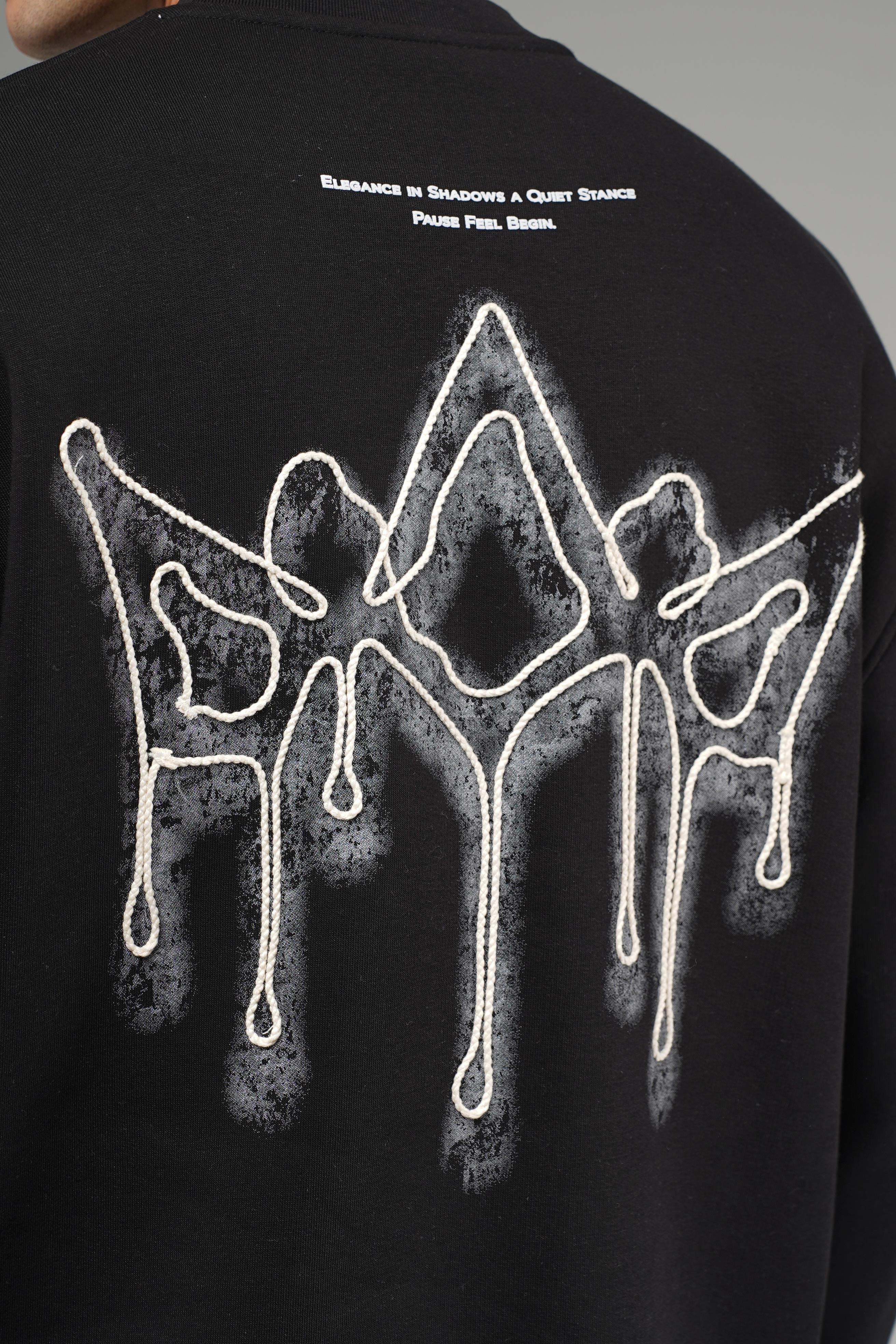 Nakış Detaylı Logolu Bisiklet Yaka Oversize Kalıp Sweatshirt