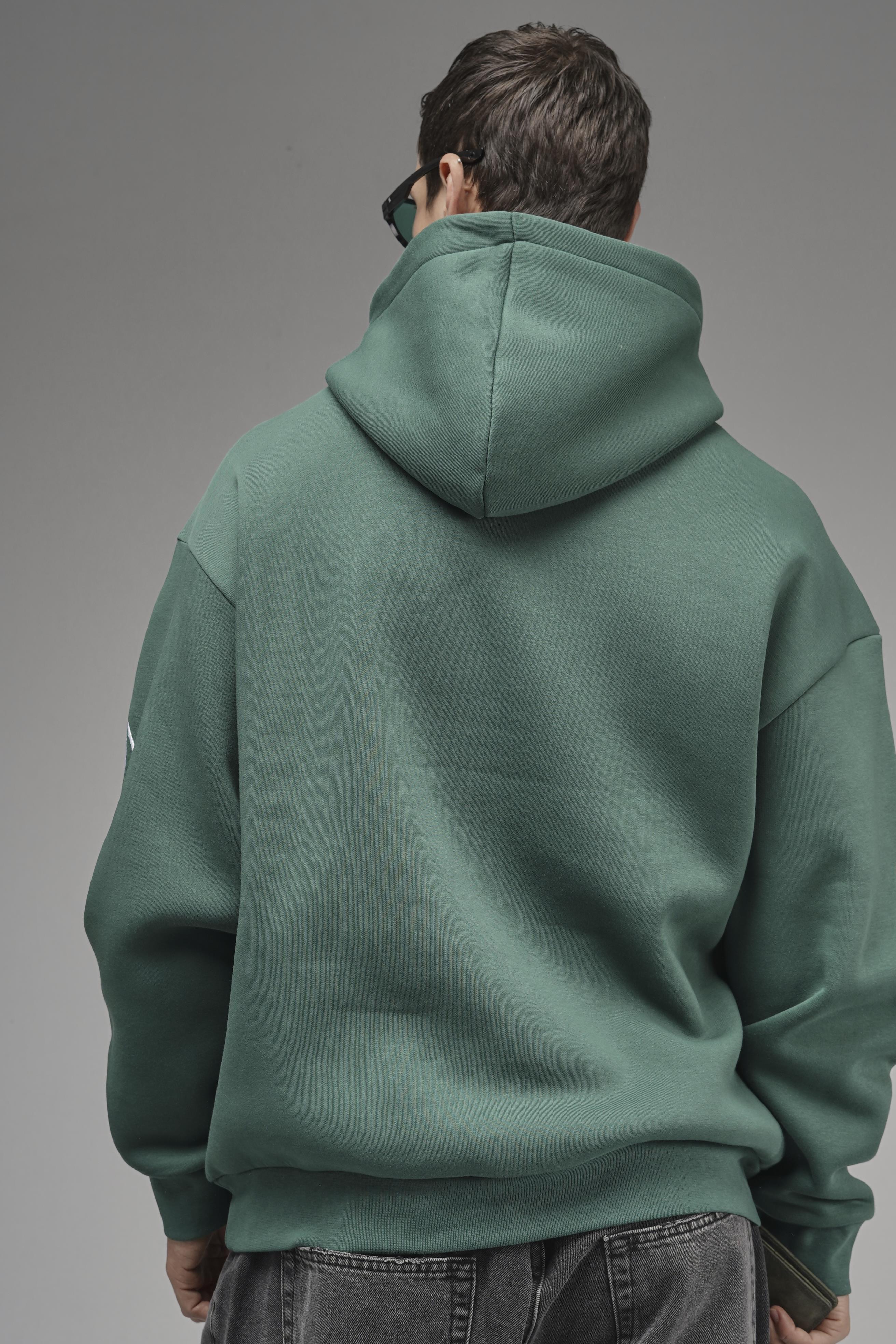 Nakış Detaylı Oversize Kalıp Kapüşonlu Sweatshirt
