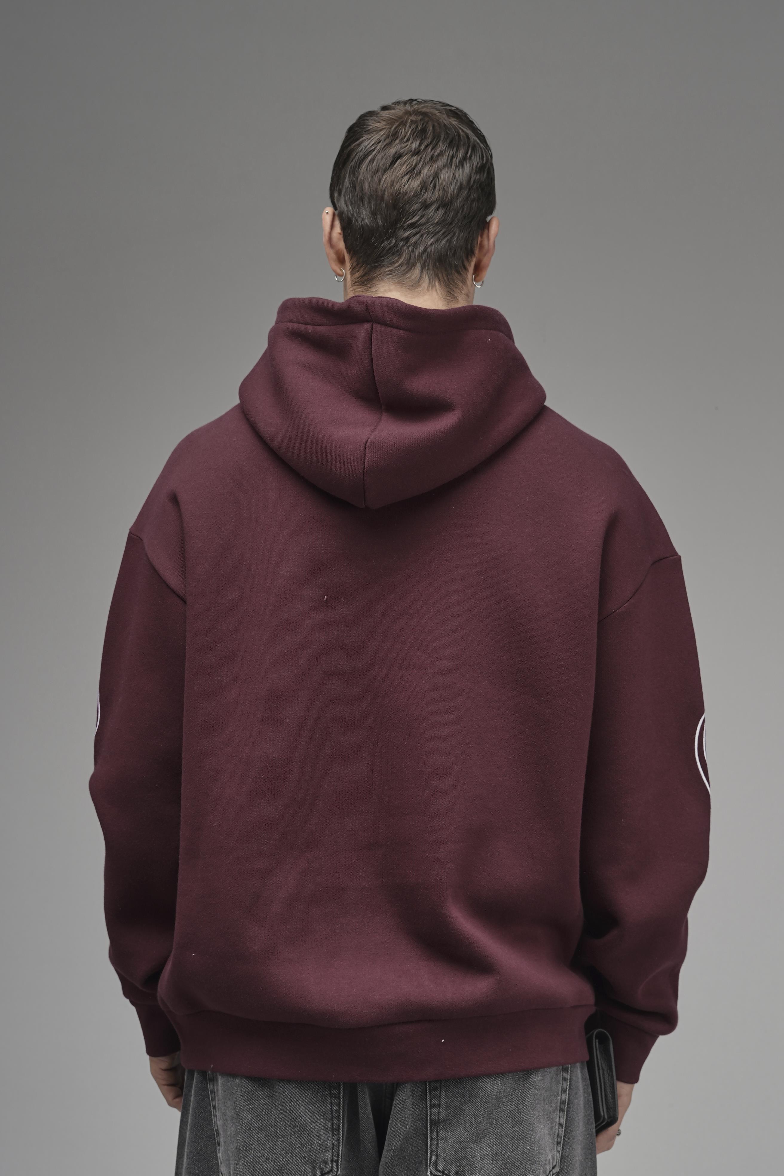 Nakış Detaylı Oversize Kalıp Kapüşonlu Sweatshirt