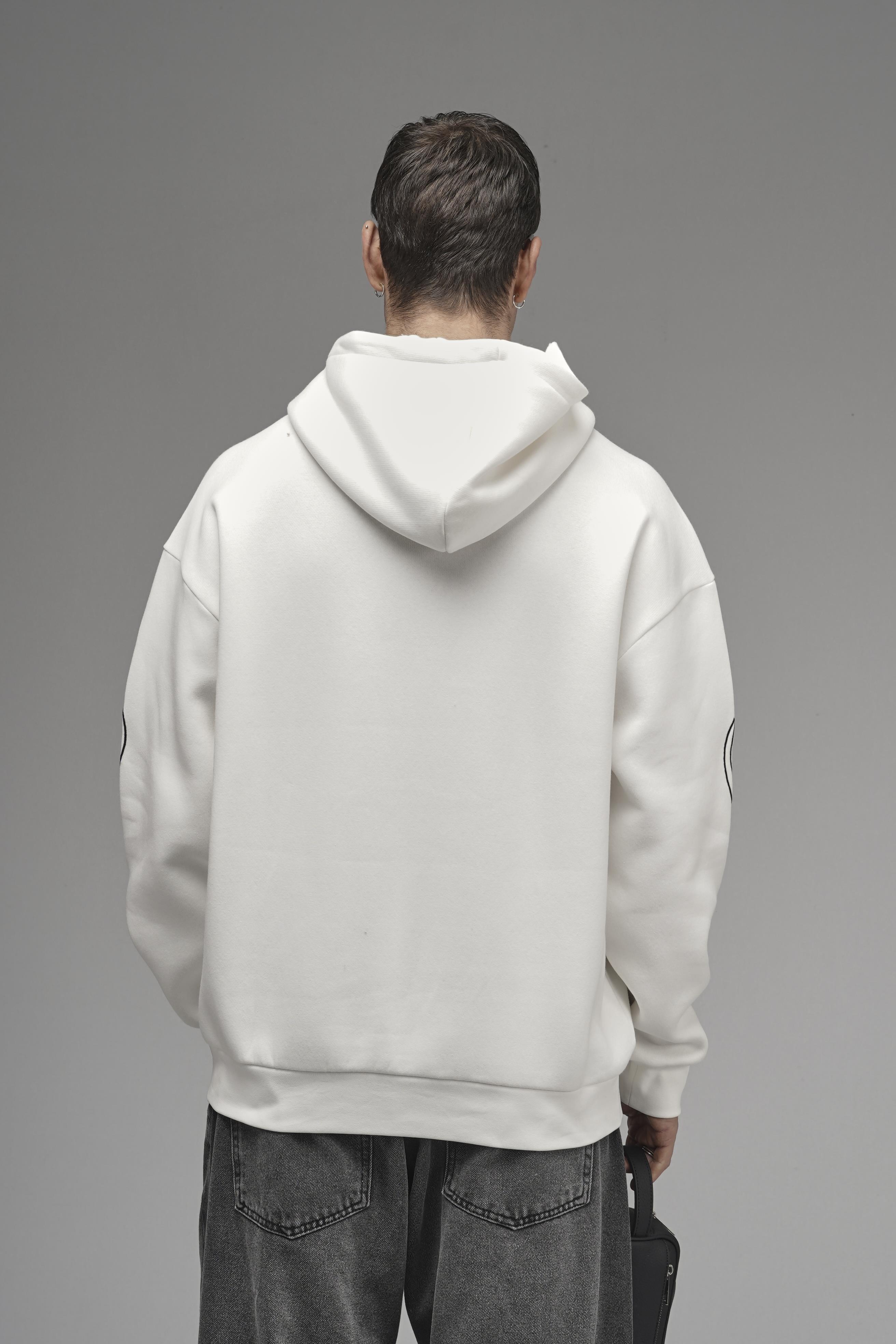 Nakış Detaylı Oversize Kalıp Kapüşonlu Sweatshirt