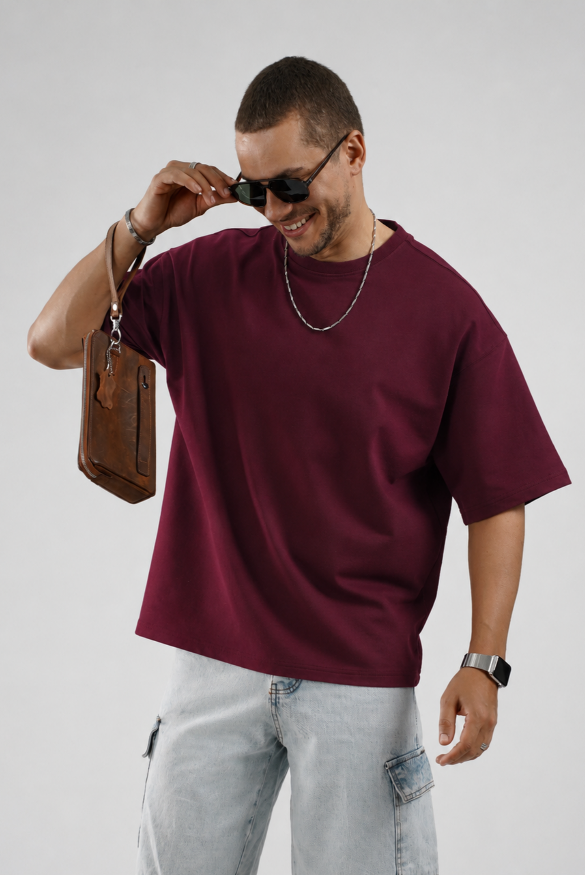 Oversize Kalıp Basic %100 Pamuklu Erkek Tişört