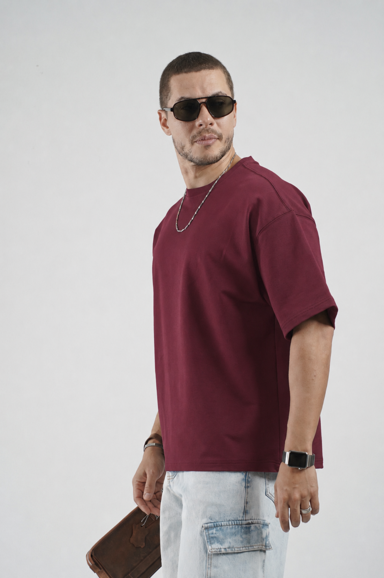 Oversize Kalıp Basic %100 Pamuklu Erkek Tişört