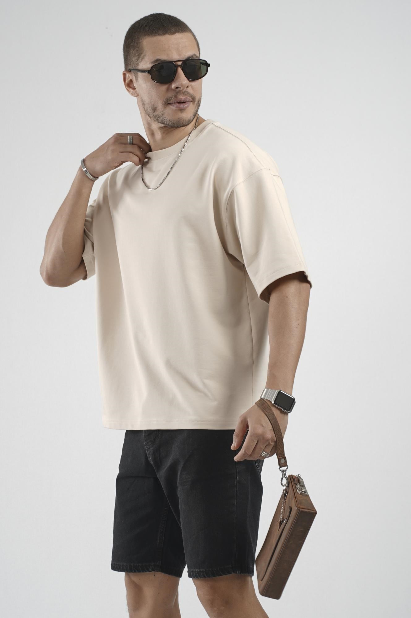 Oversize Kalıp Basic %100 Pamuklu Erkek Tişört