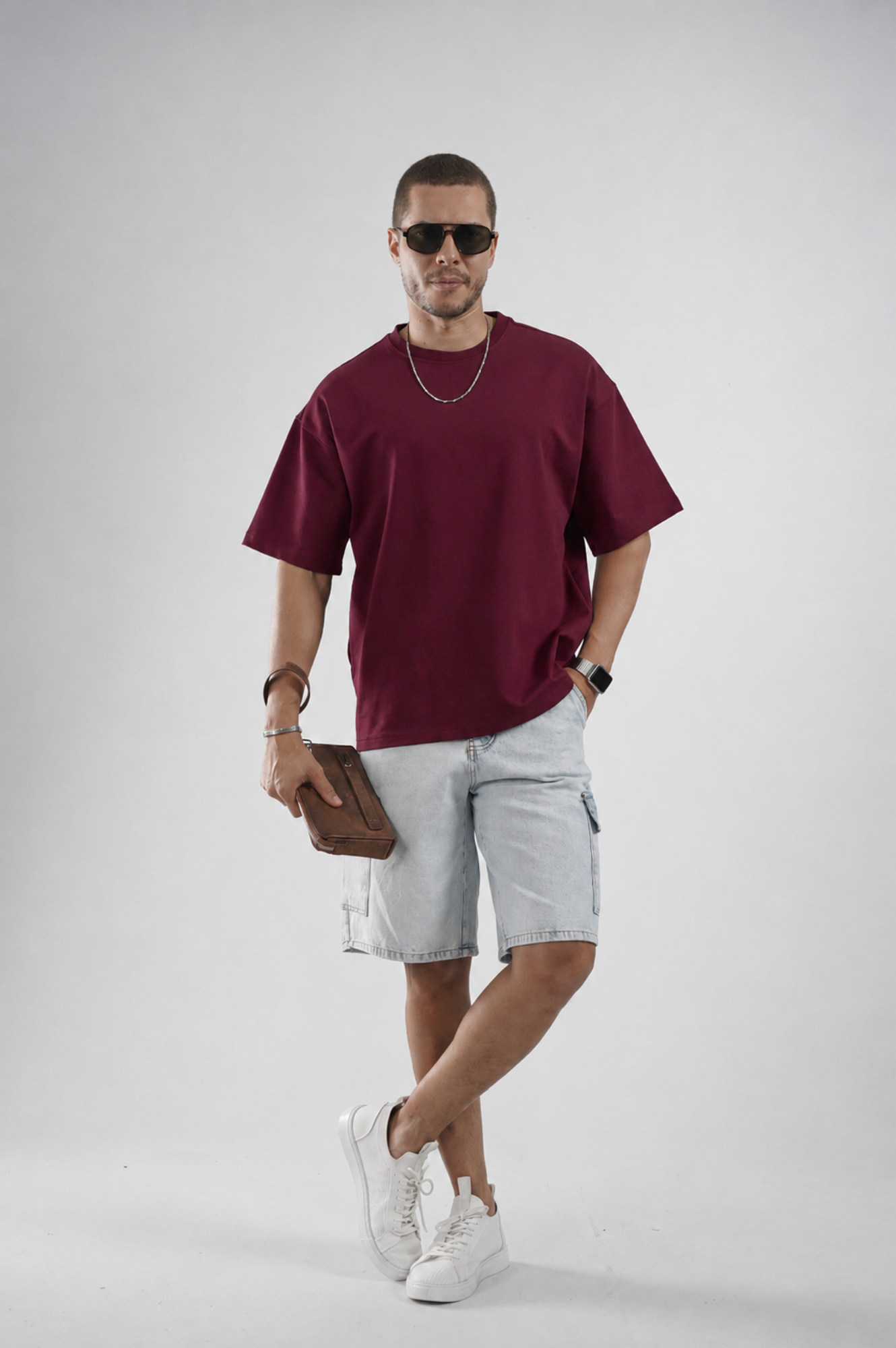 Oversize Kalıp Basic %100 Pamuklu Erkek Tişört