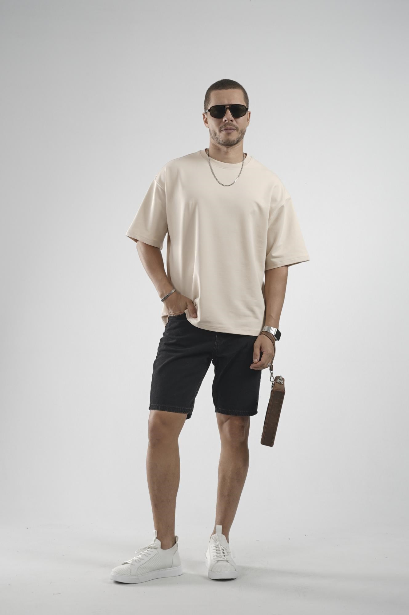 Oversize Kalıp Basic %100 Pamuklu Erkek Tişört