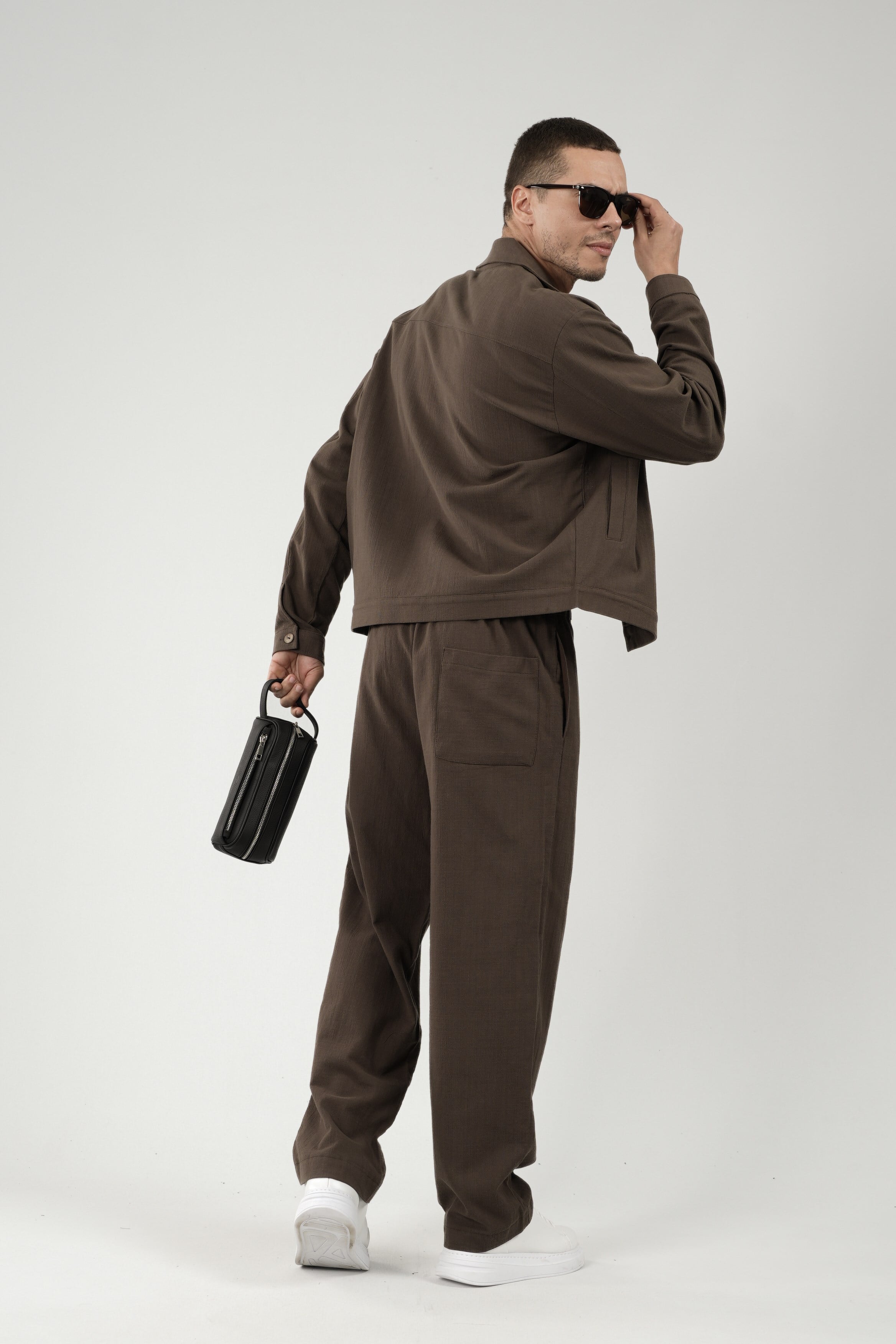 Oversize Kalıp Blazer Keten Alt Üst Takım