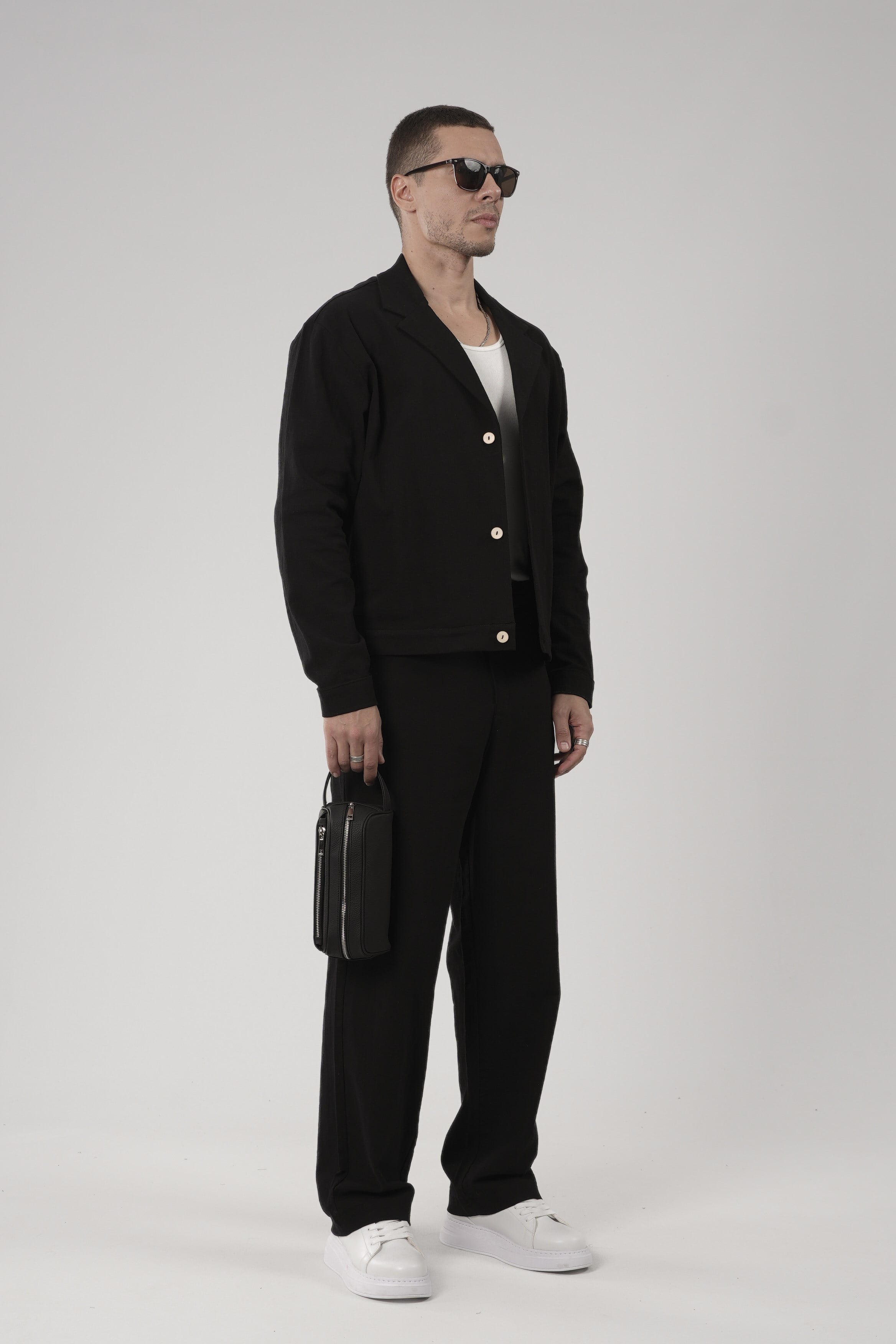 Oversize Kalıp Blazer Keten Alt Üst Takım