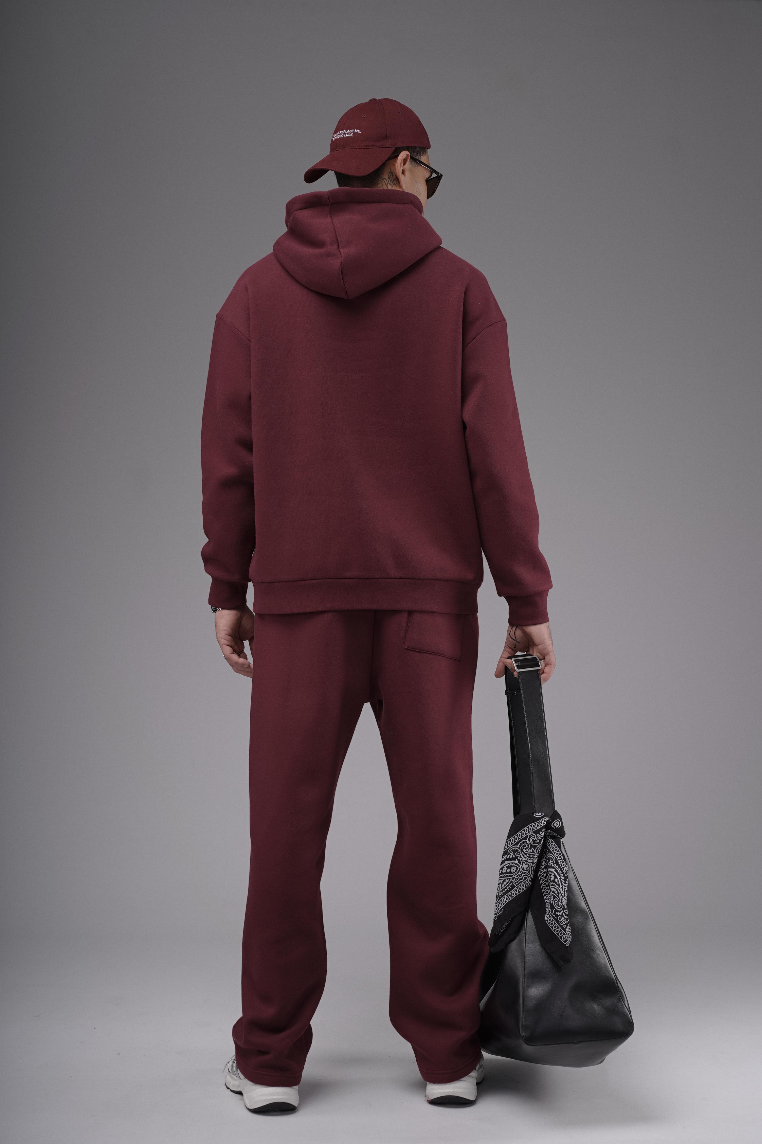 Oversize Kalıp Kanguru Cepli Kapuşonlu Düz Alt Üst Takım