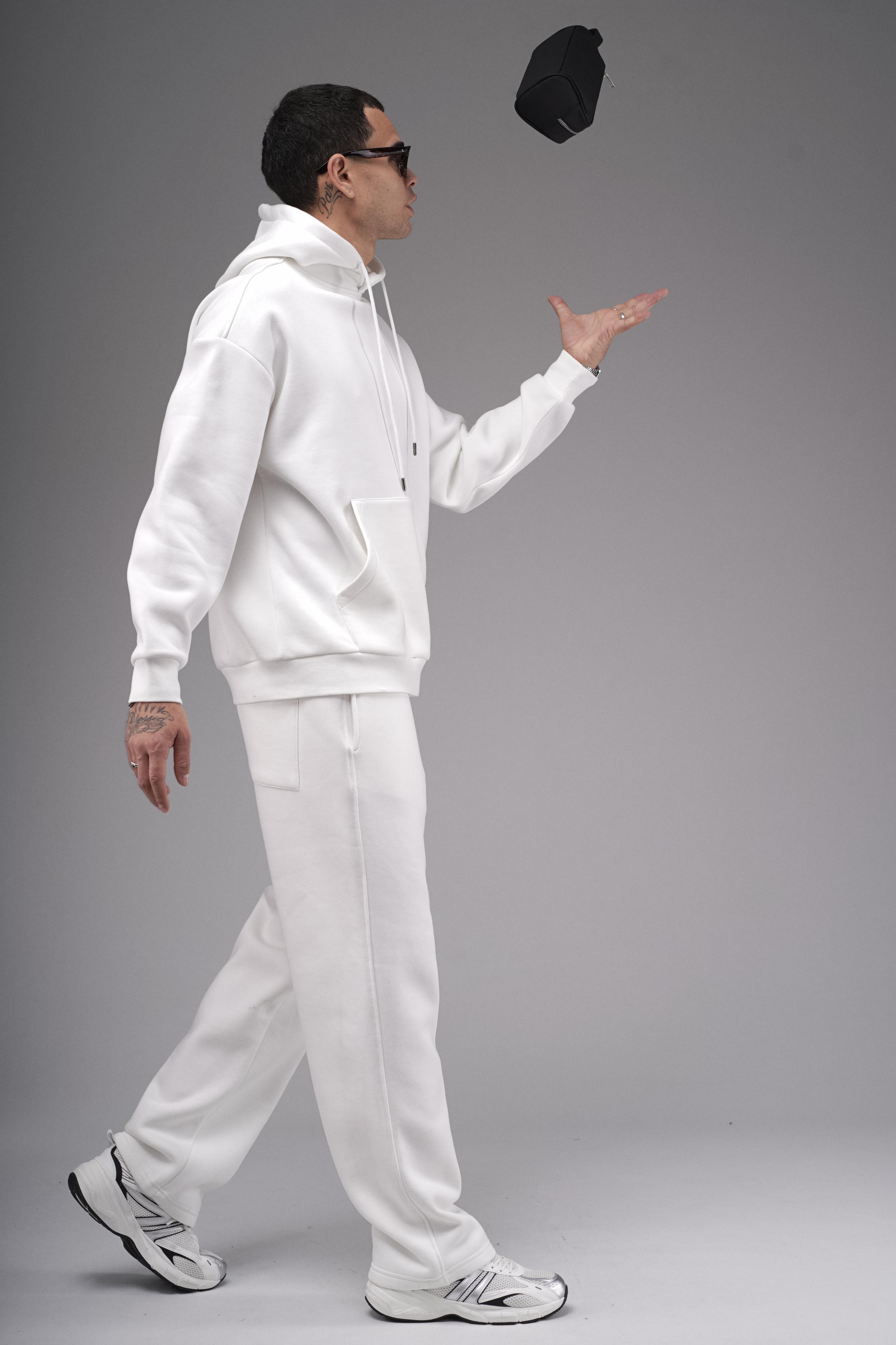 Oversize Kalıp Kanguru Cepli Kapuşonlu Düz Alt Üst Takım