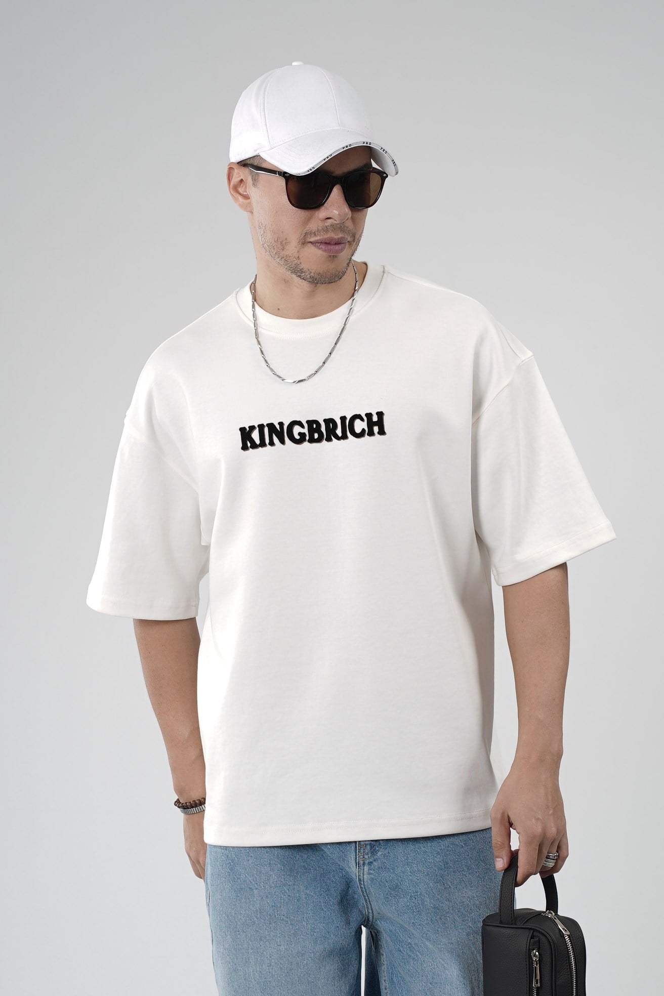 Oversize Kalıp Kingbrich Baskılı Tişört