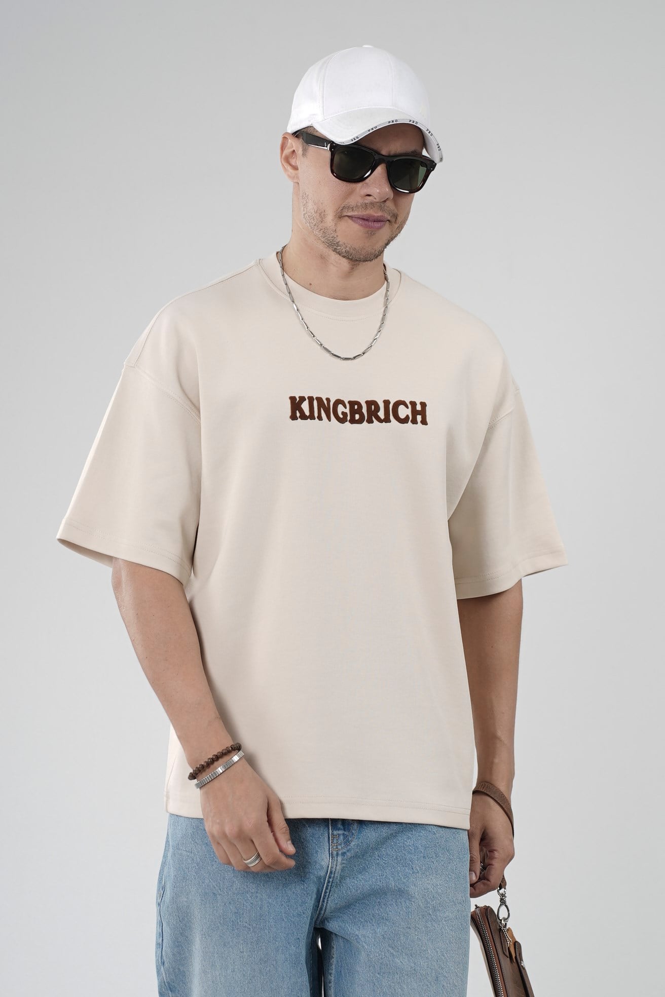 Oversize Kalıp Kingbrich Baskılı Tişört