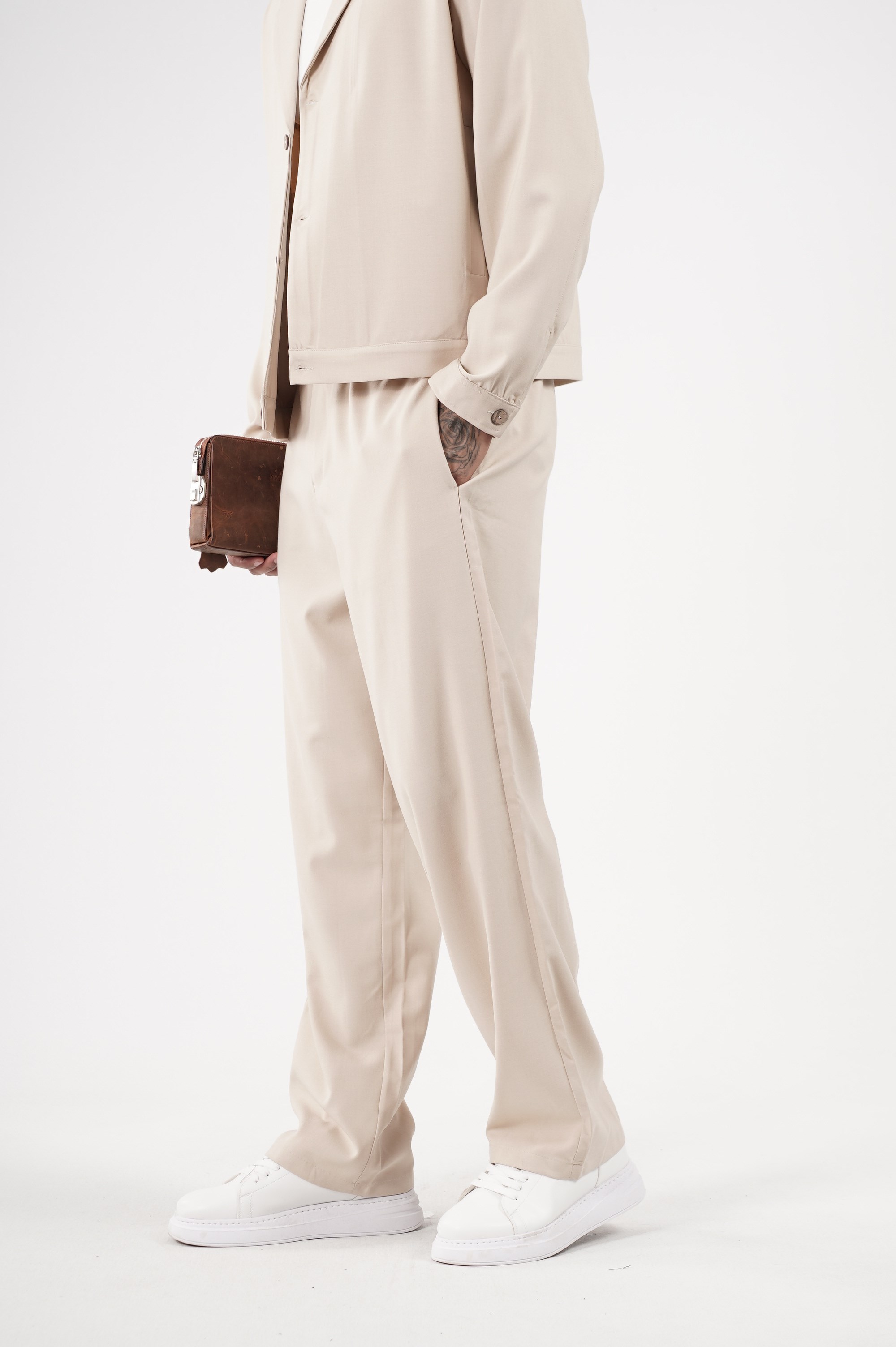 Oversize Kalıp Kumaş Blazer Alt Üst Takım