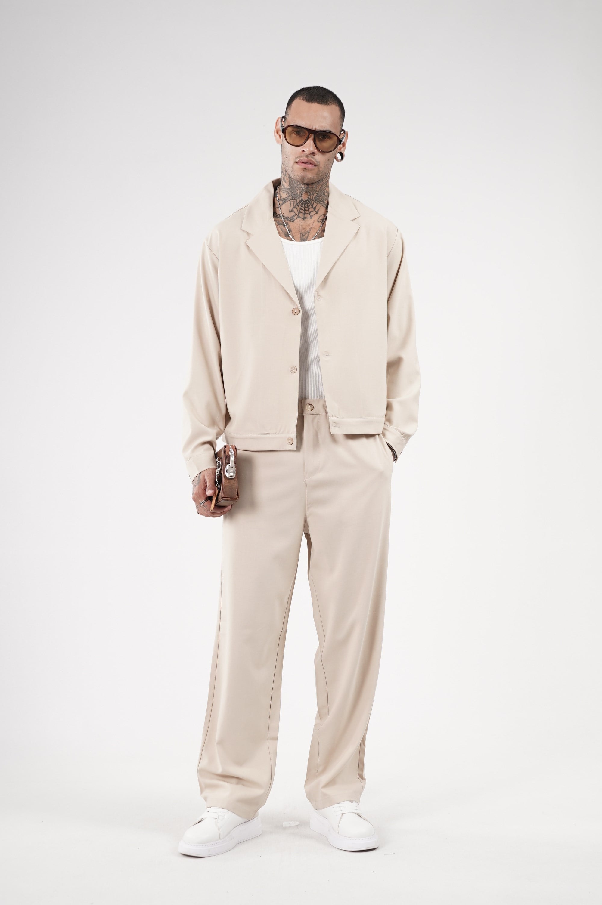 Oversize Kalıp Kumaş Blazer Alt Üst Takım