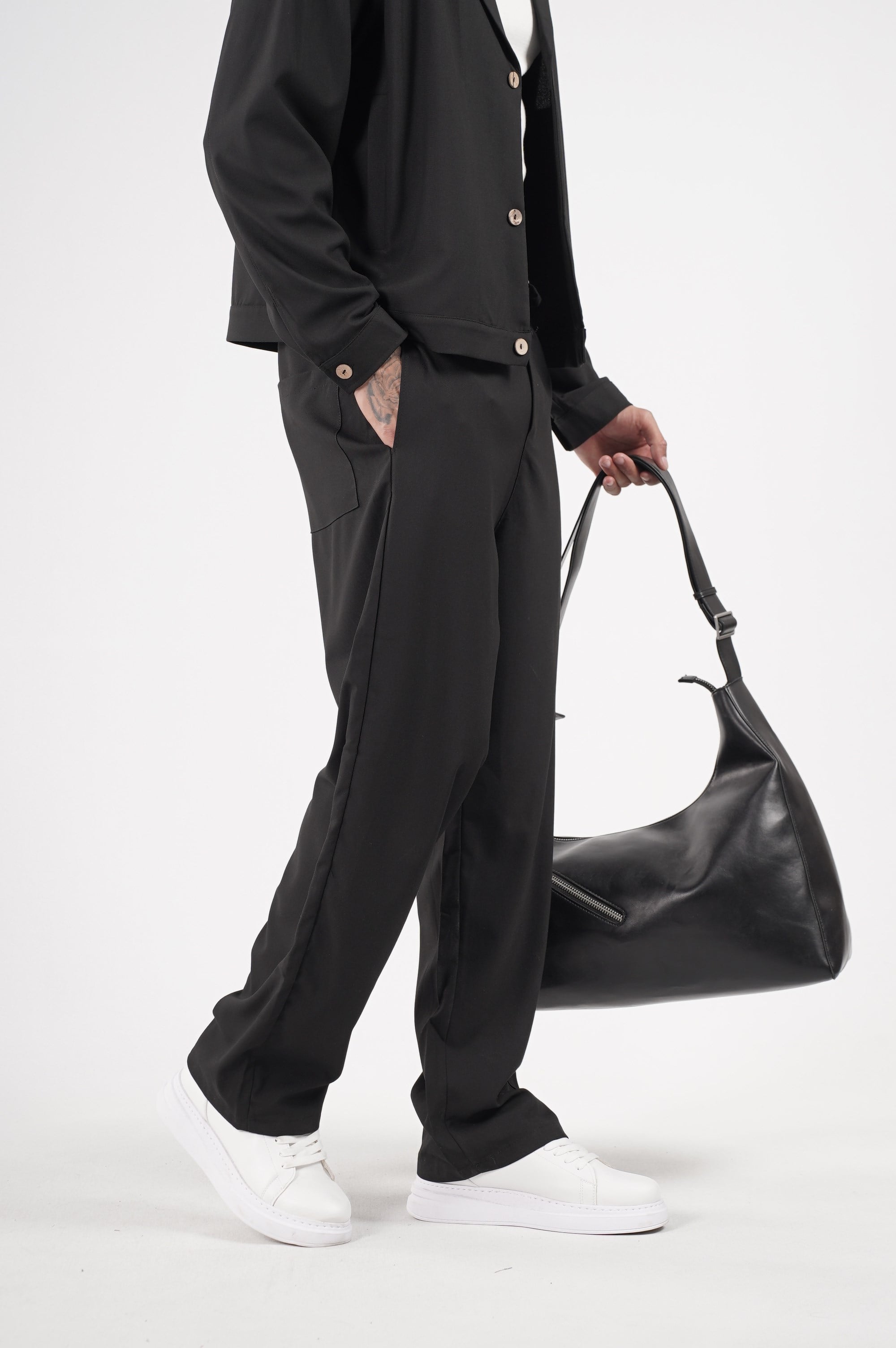 Oversize Kalıp Kumaş Blazer Alt Üst Takım