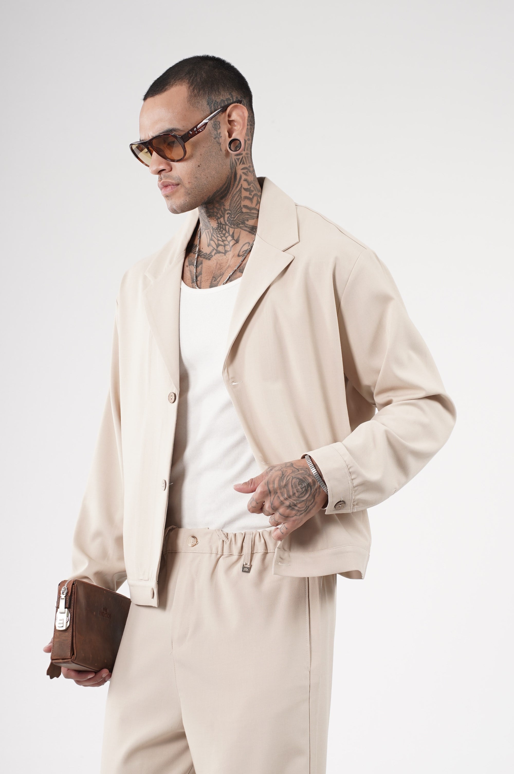 Oversize Kalıp Kumaş Blazer Alt Üst Takım