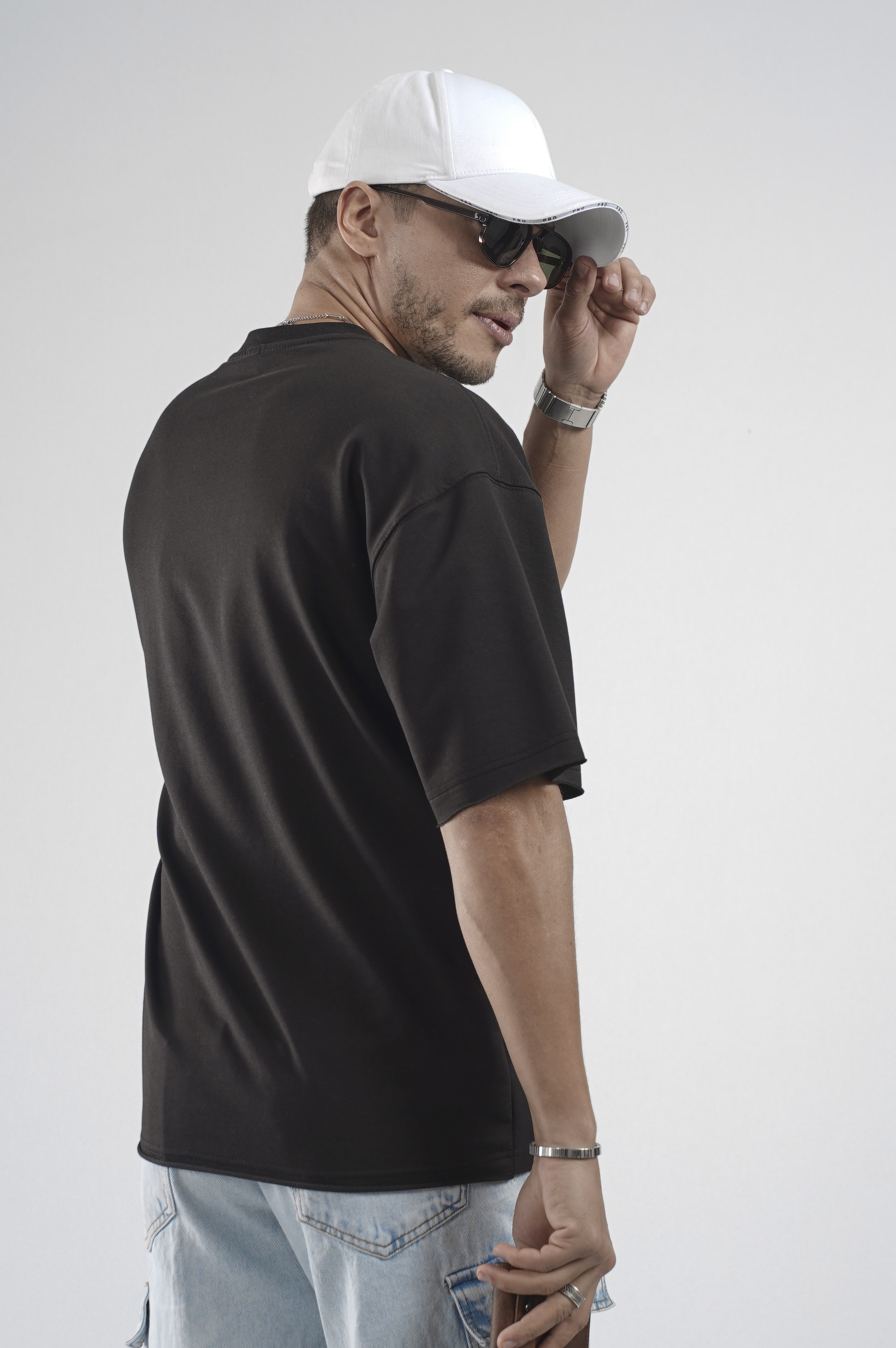 Oversize Kalıp Likralı Basic Tişört