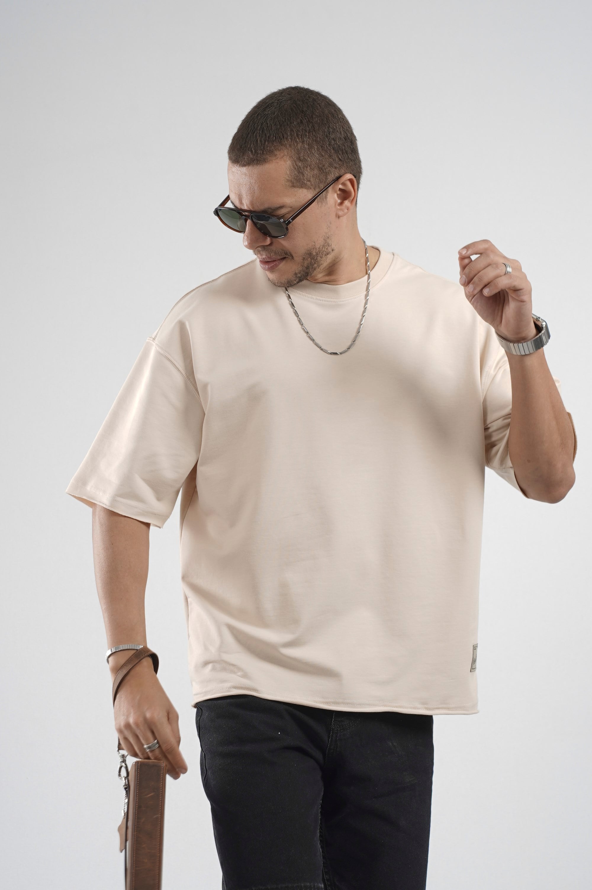 Oversize Kalıp Likralı Basic Tişört