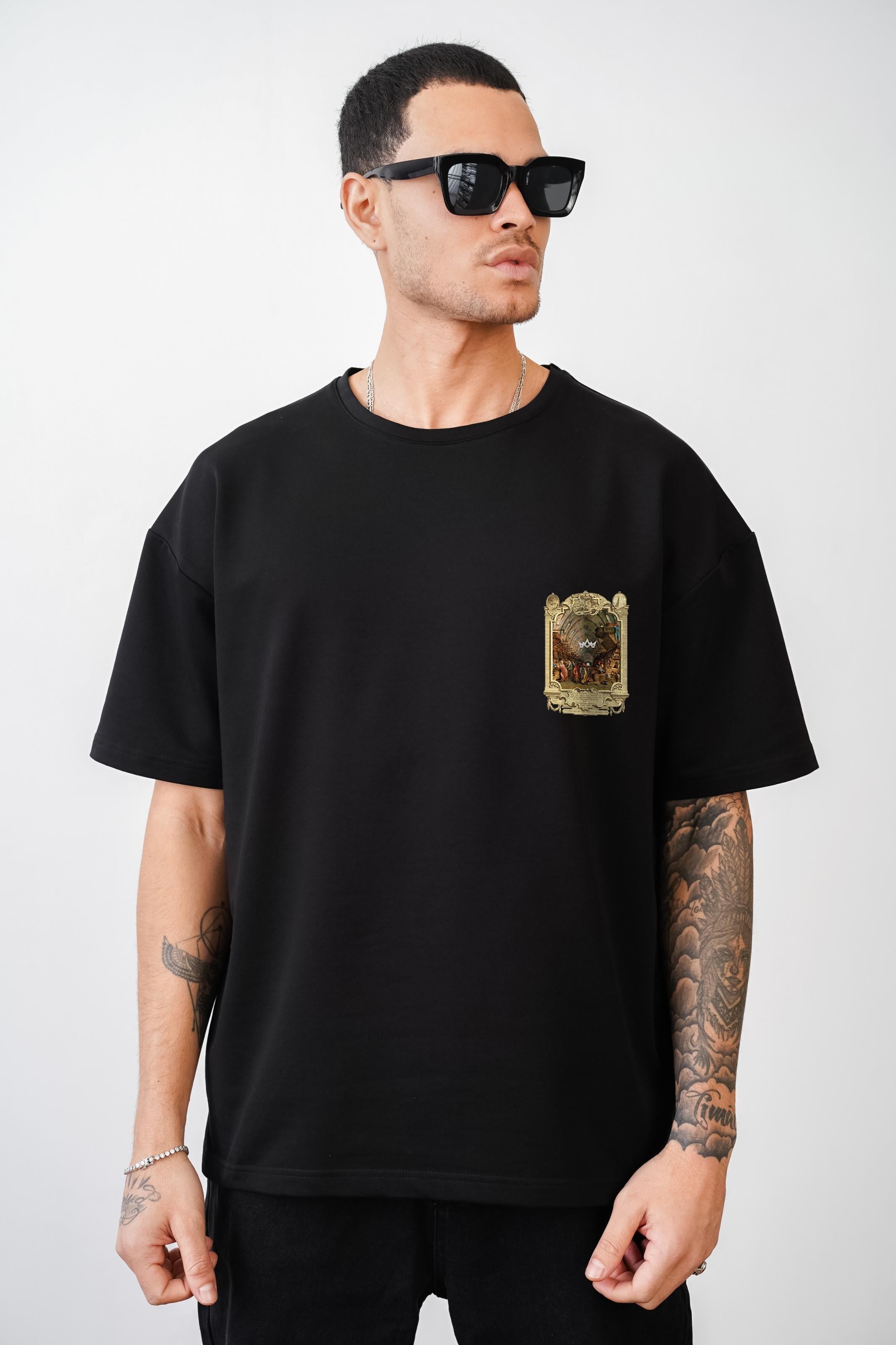 Oversize Kalıp Osmanlı Çarşı Baskılı Unisex Tişört