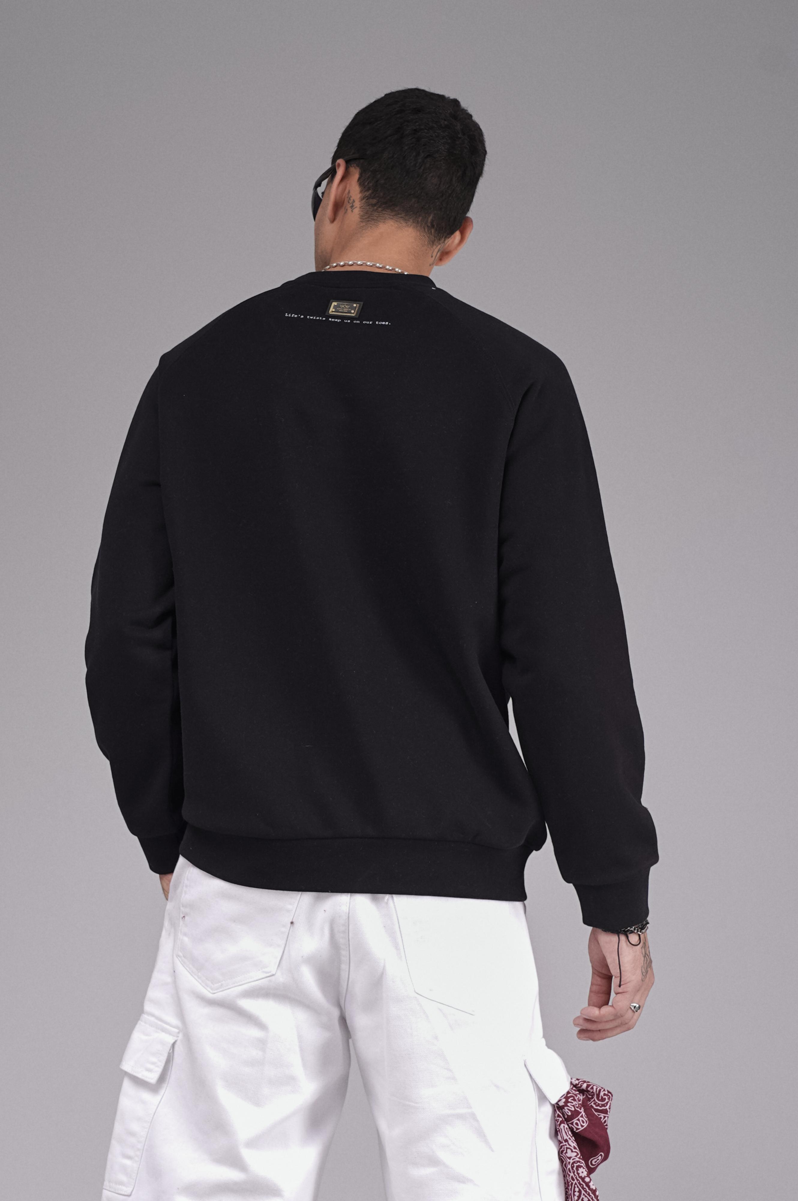 Oversize Kalıp Reglan Kol Nakış Detaylı Sweatshirt