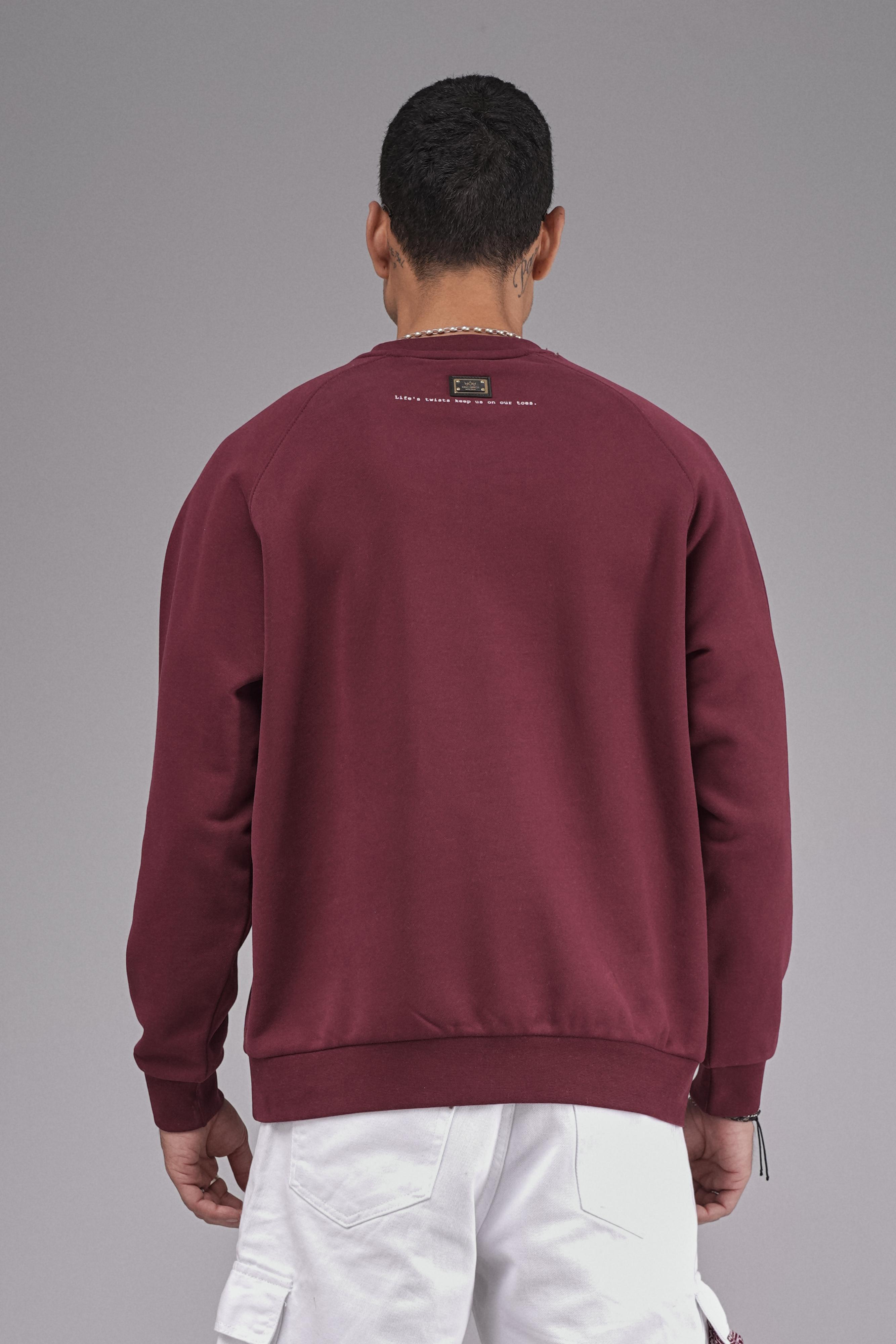 Oversize Kalıp Reglan Kol Nakış Detaylı Sweatshirt